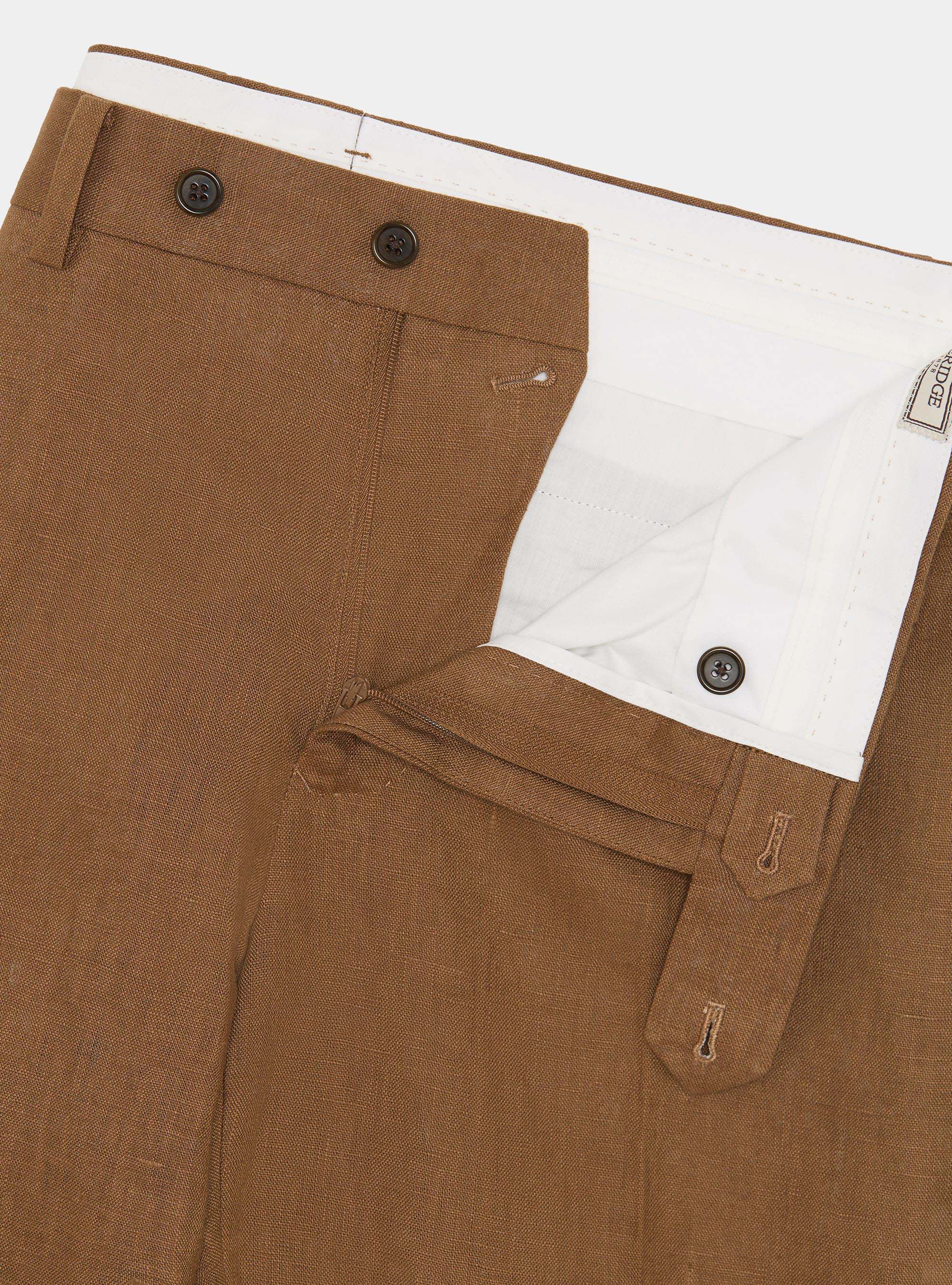 Pure linen suit trousers, MULTICOLOR