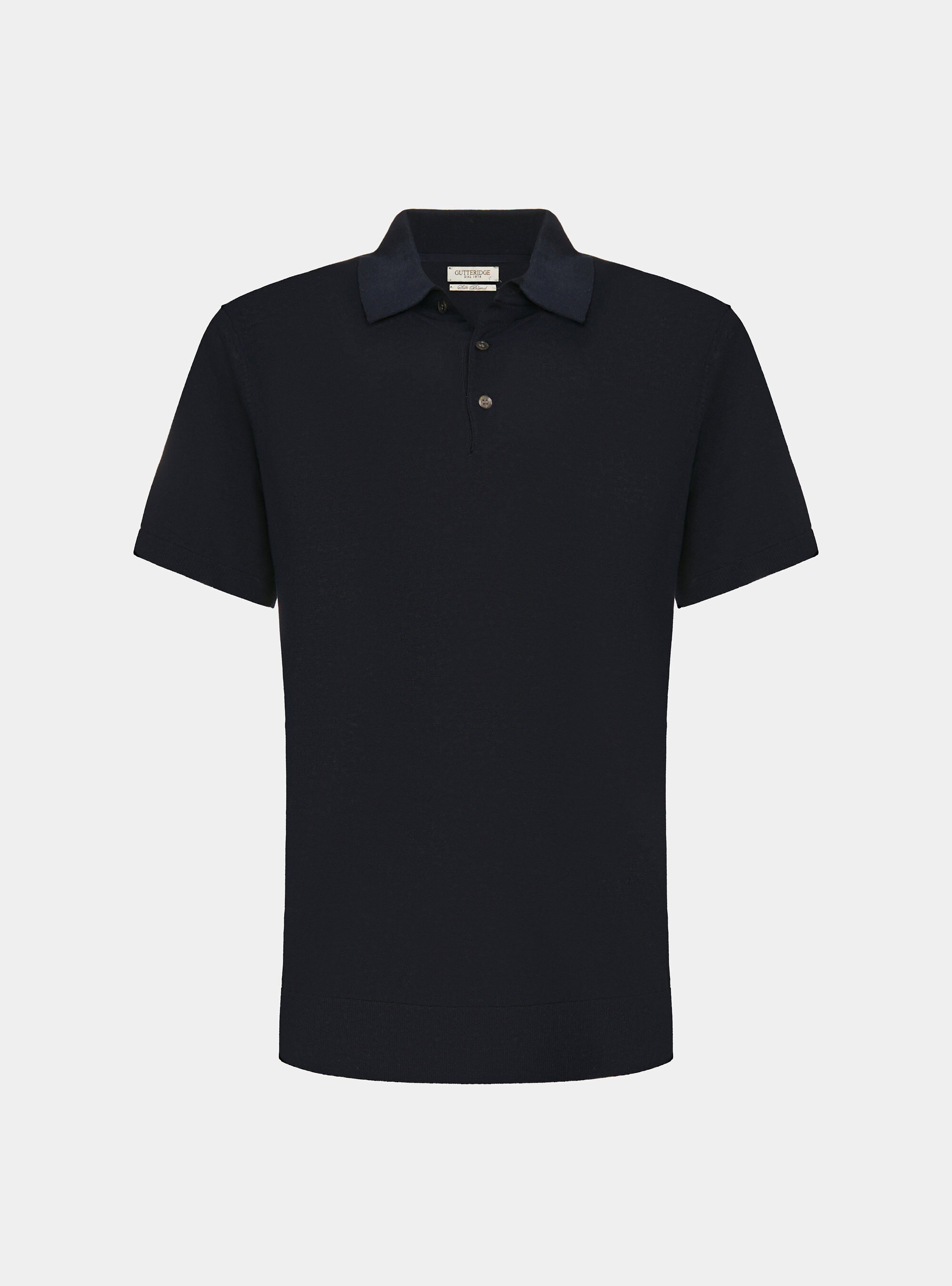 Polo de punto de algod&oacute;n y seda, AZUL MARINO