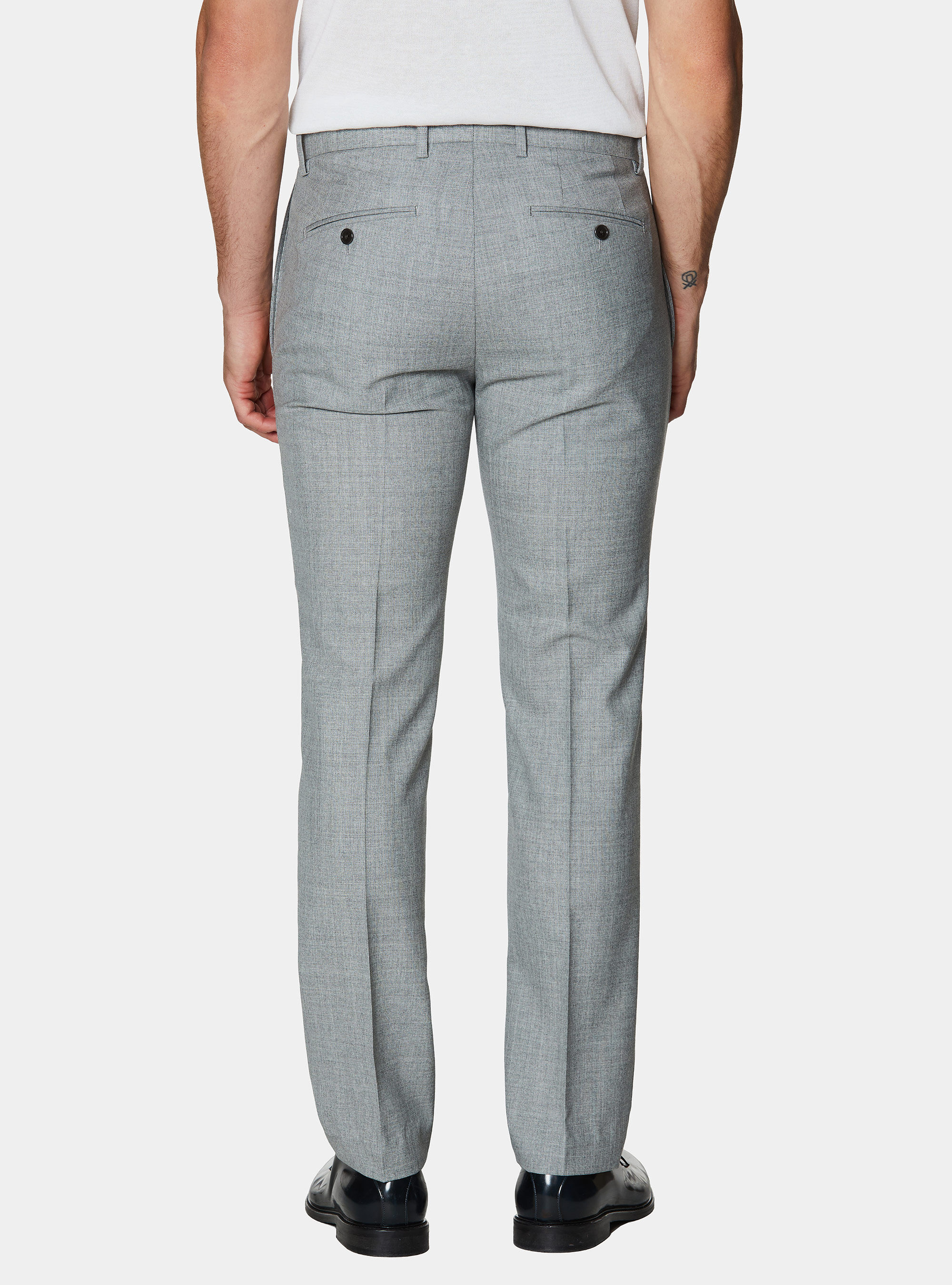 Vitale Barberis Canonico pure wool suit trousers, LIGHT GREY MELANGE