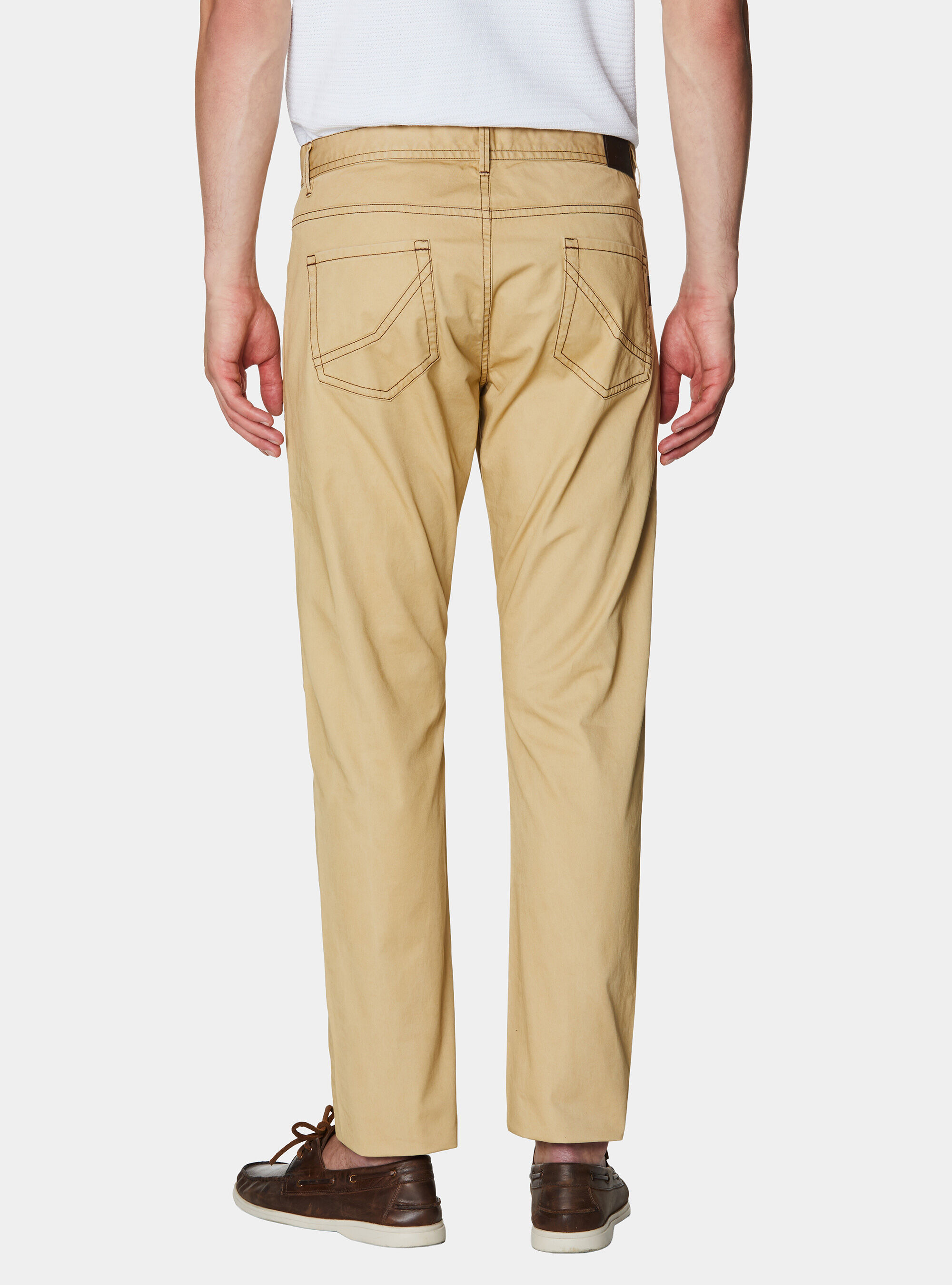 Slim fit cotton trousers, GIALLO CHIARO 0784C