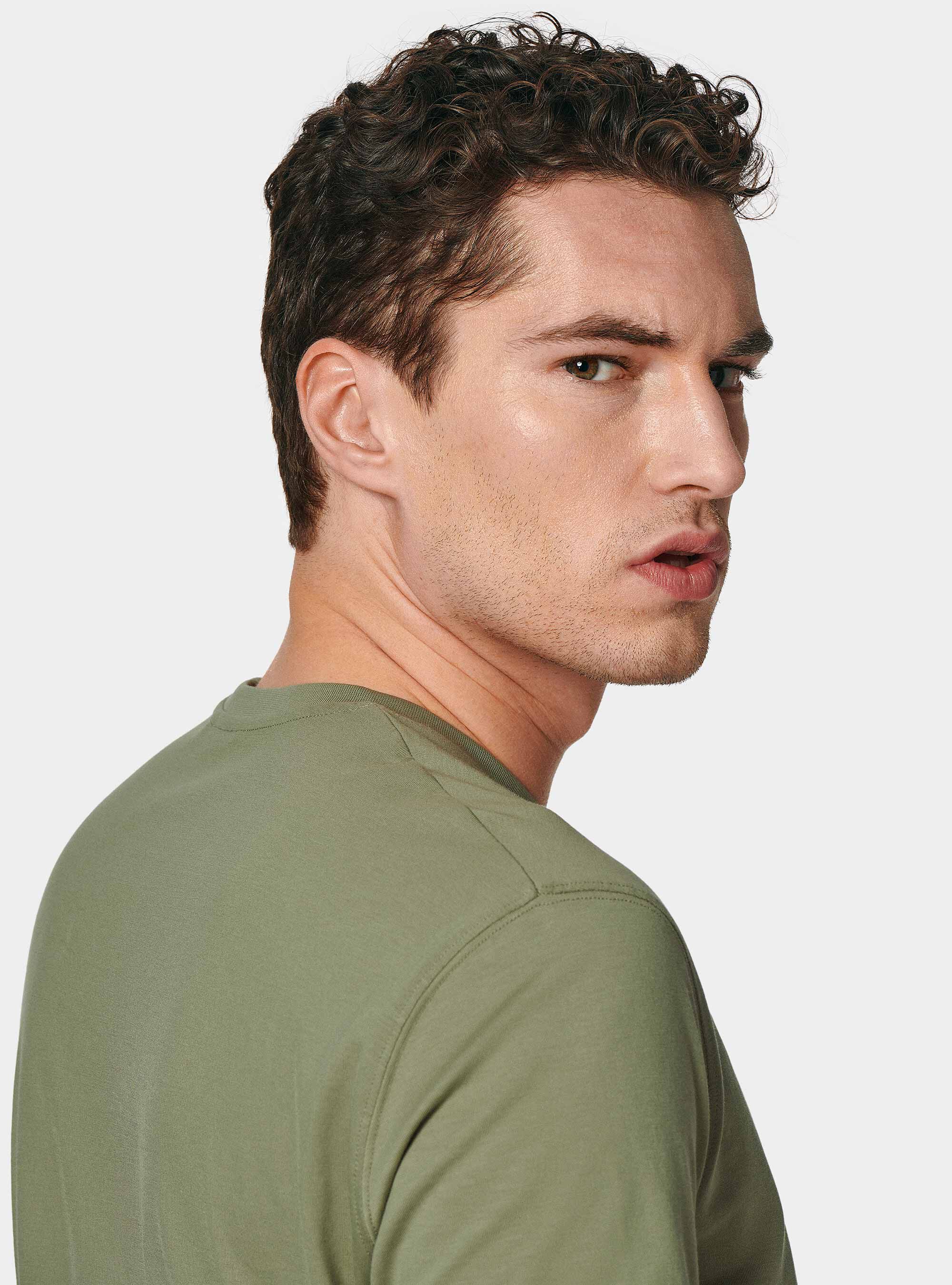Half-sleeve T-shirt in Supima cotton, SALVIA 0602C