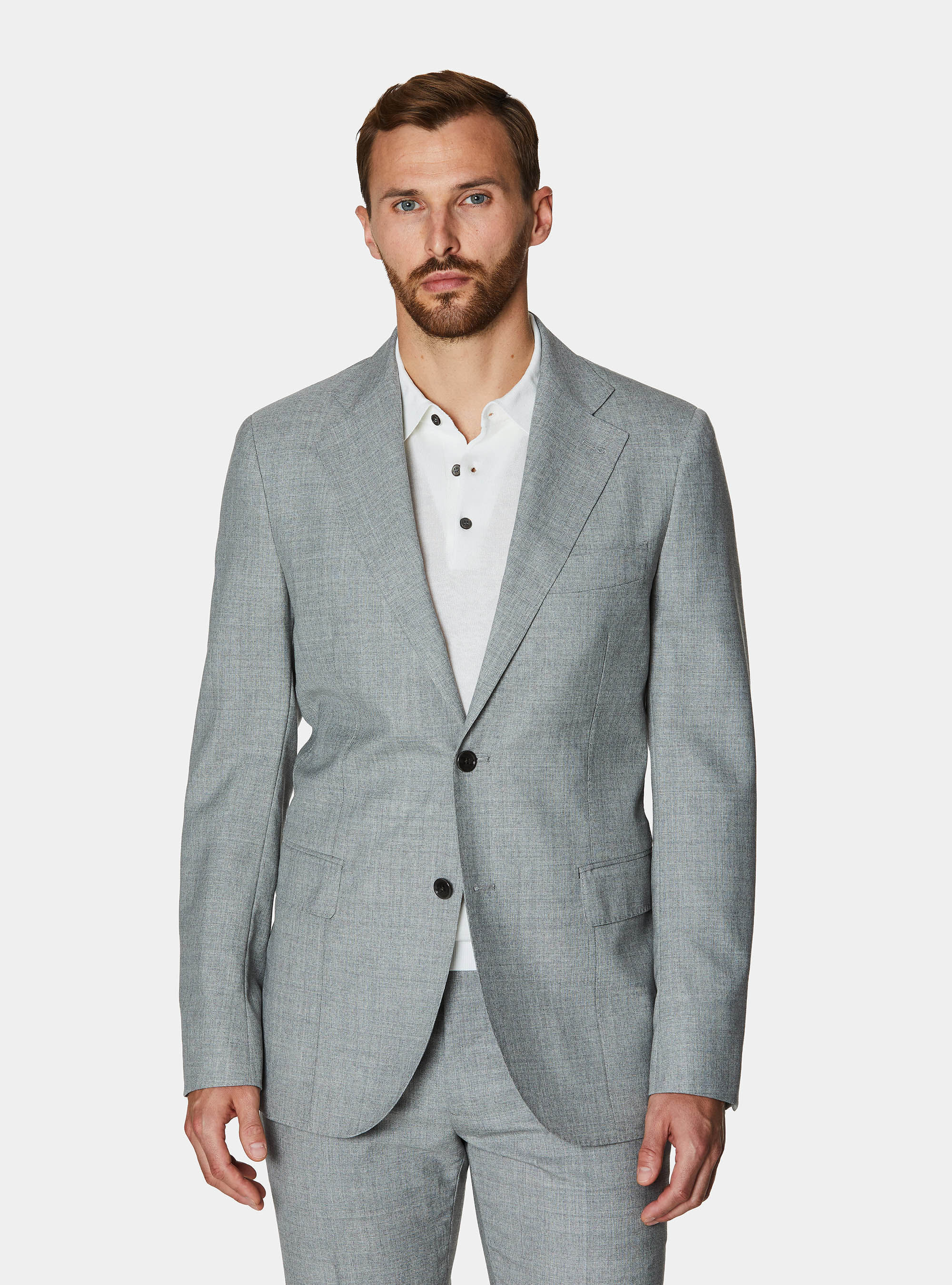 Vitale Barberis Canonico pure wool suit blazer, LIGHT GREY MELANGE