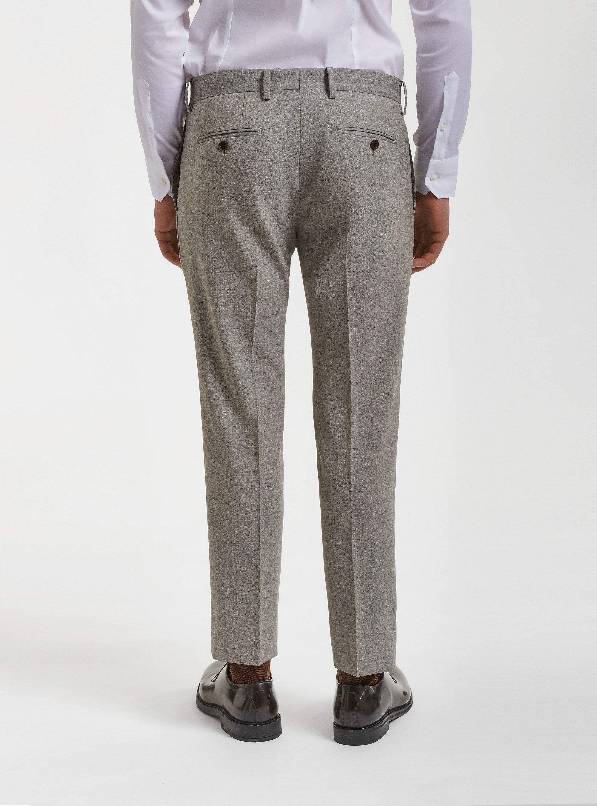 Pantalones de traje de pura lana Vitale Barberis Canonico, CRUDO