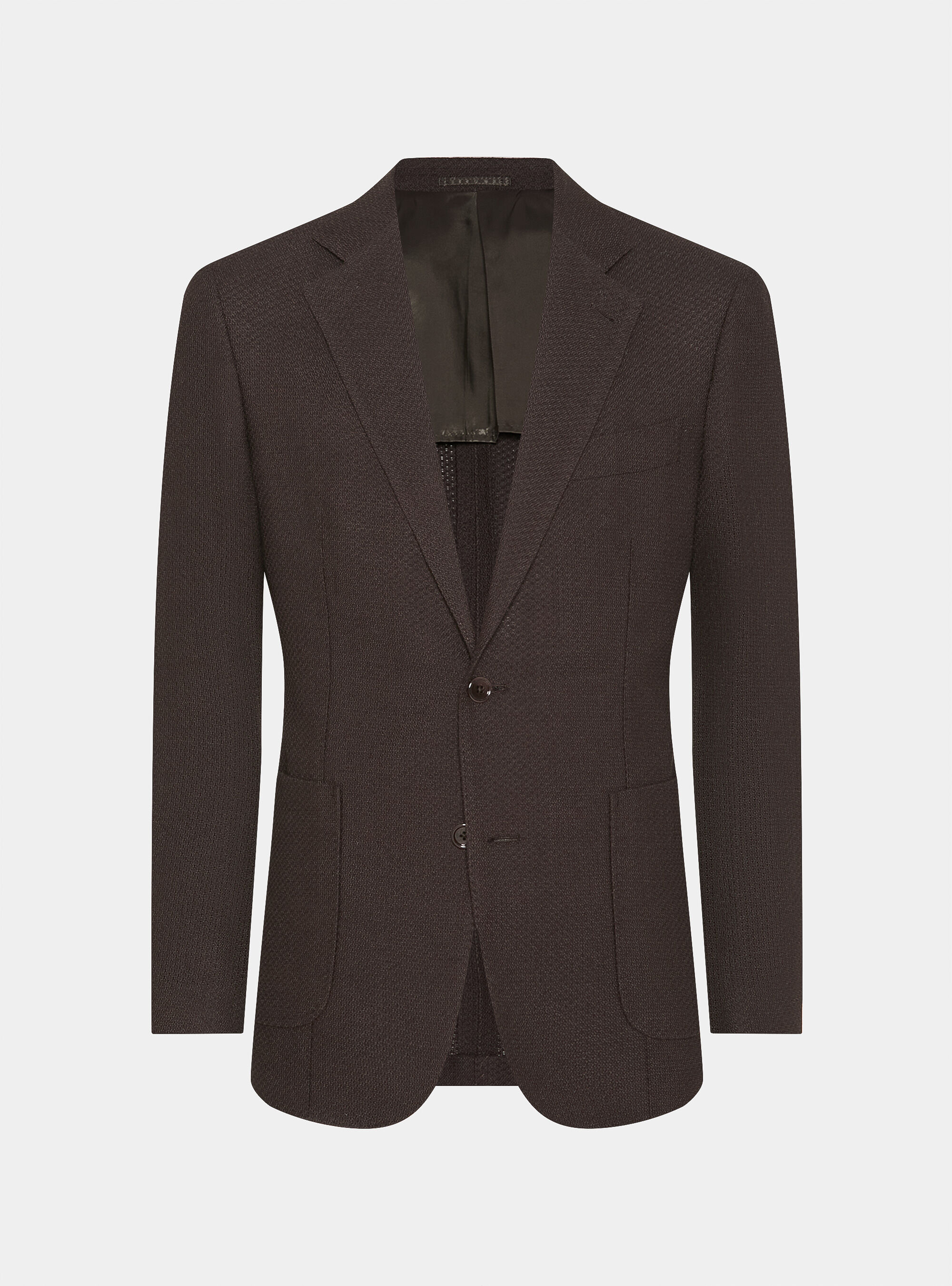 Wool and cotton leno blazer, BROWN