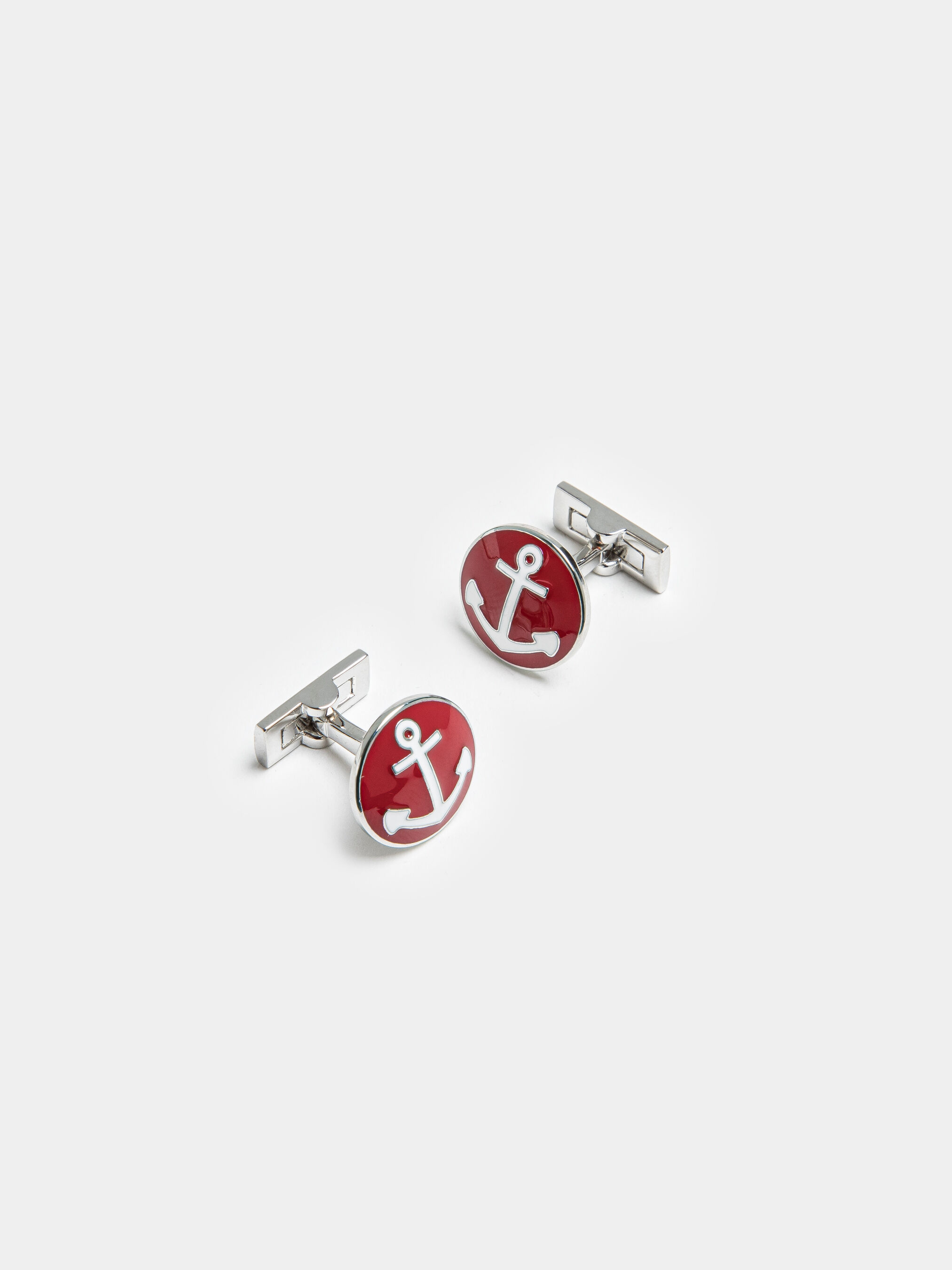 Manschettenkn&ouml;pfe mit Anker, ROSSO 0349C