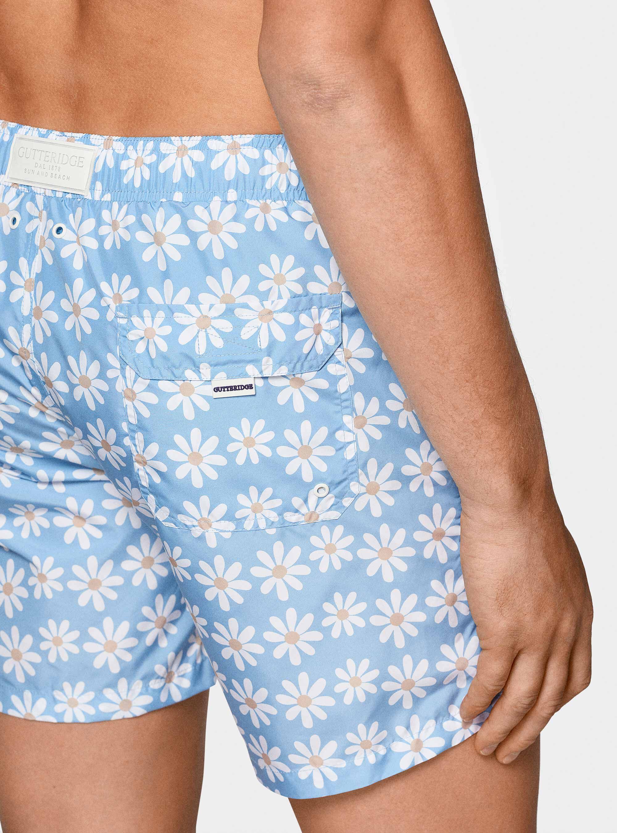 Daisy print swimwear, LIGHT BLUE