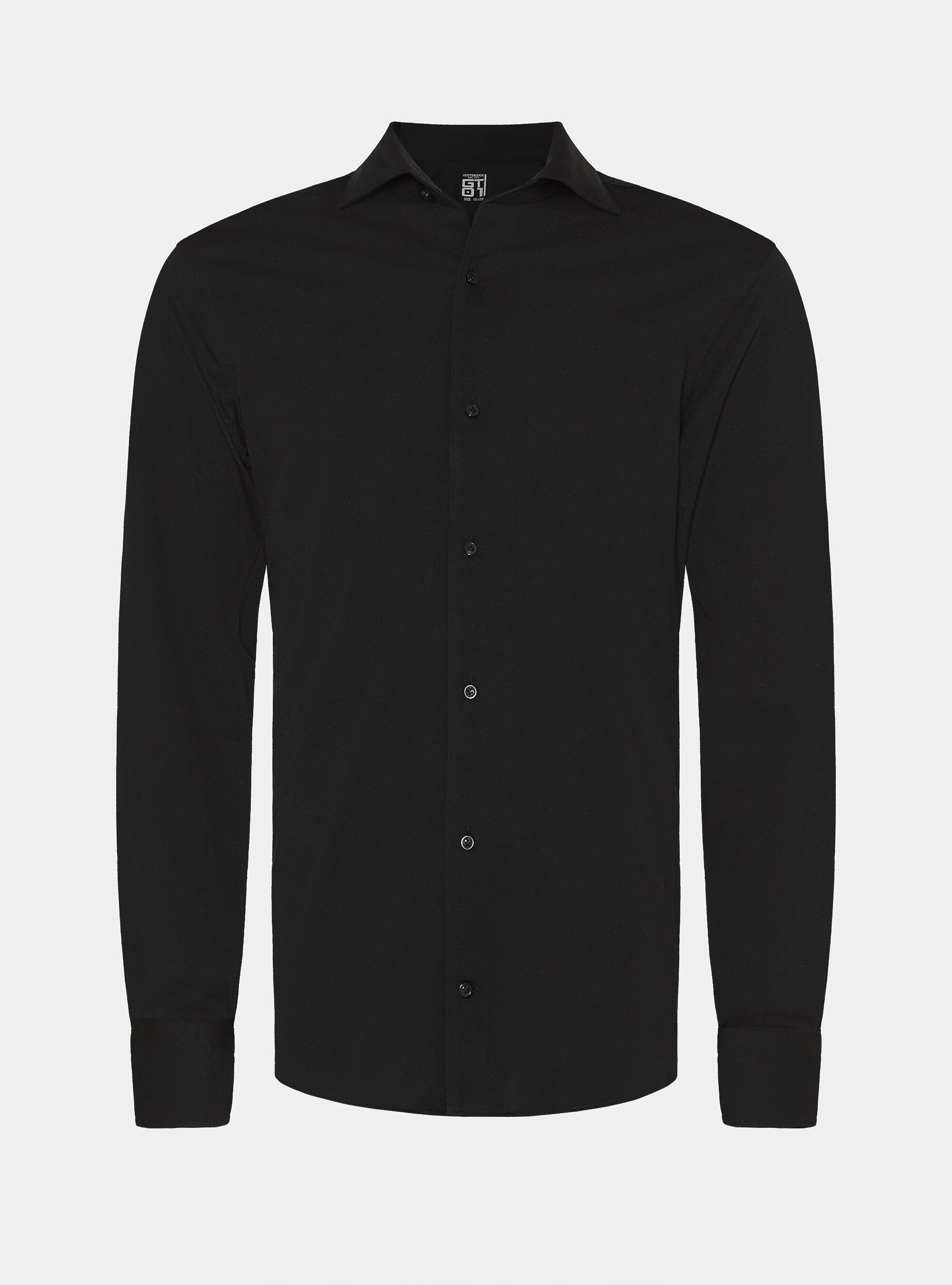Camicia in jersey di misto cotone, NERO