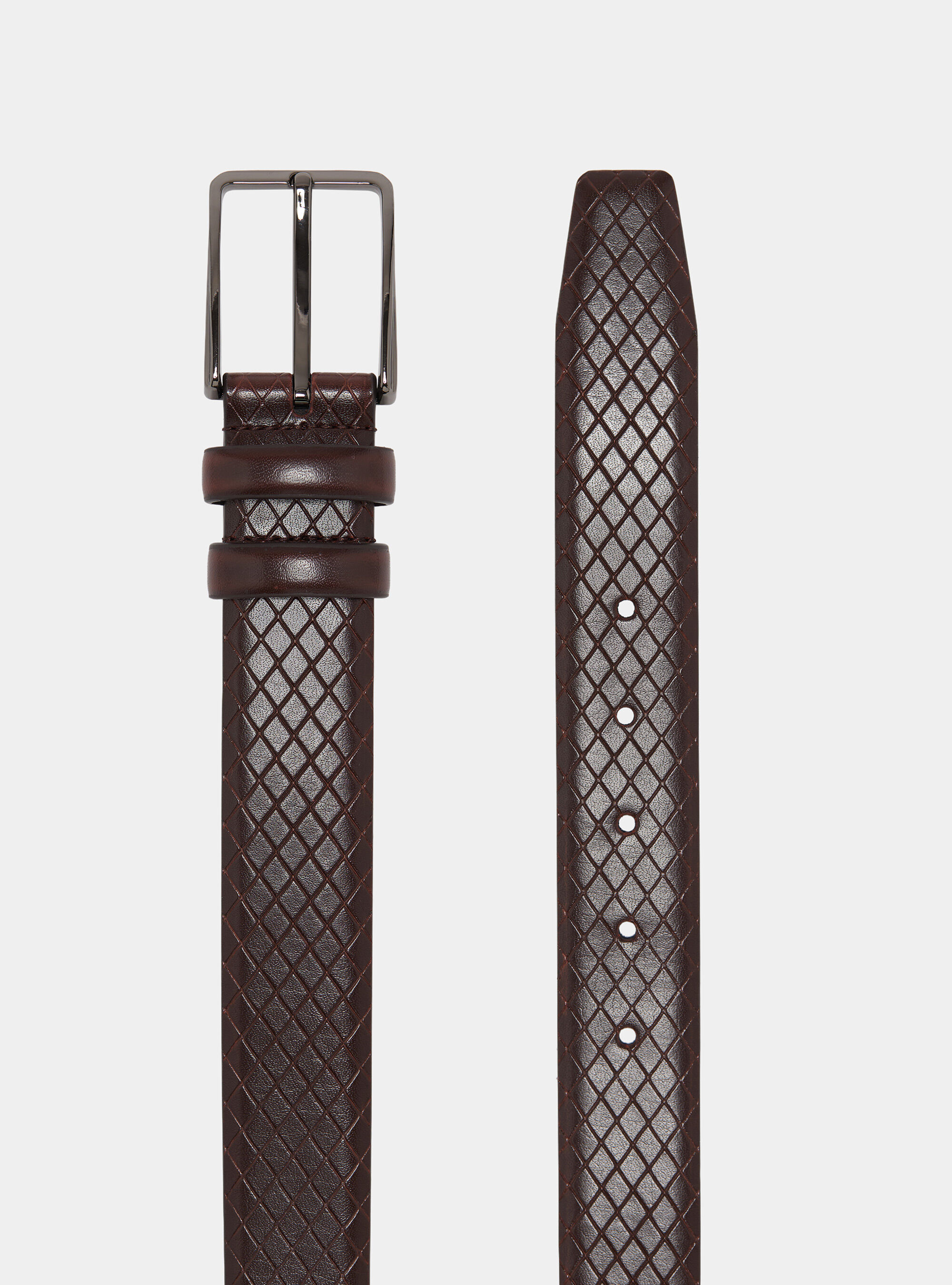 Leather belt, BROWN
