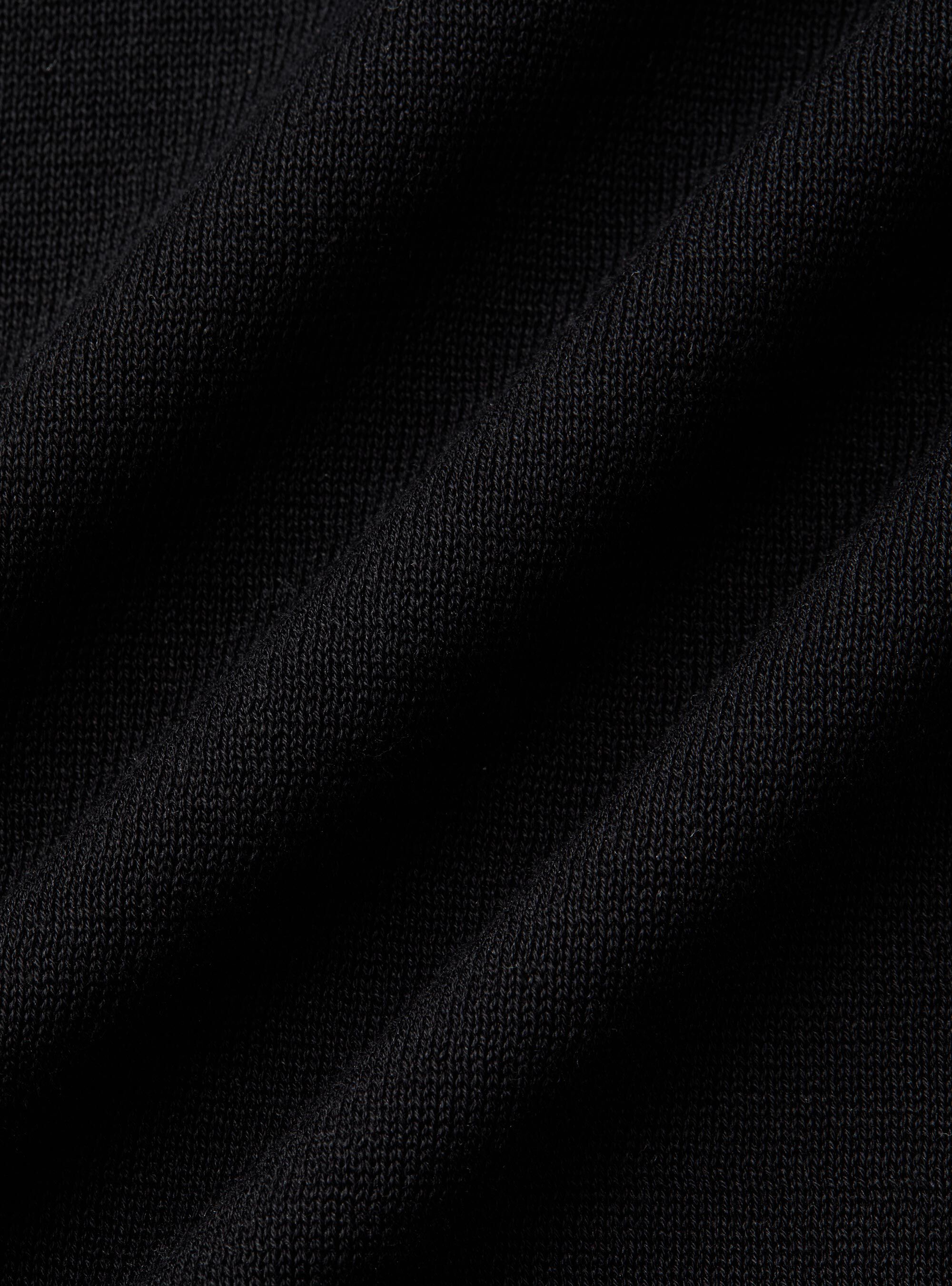 Cotton and silk polo shirt, BLACK