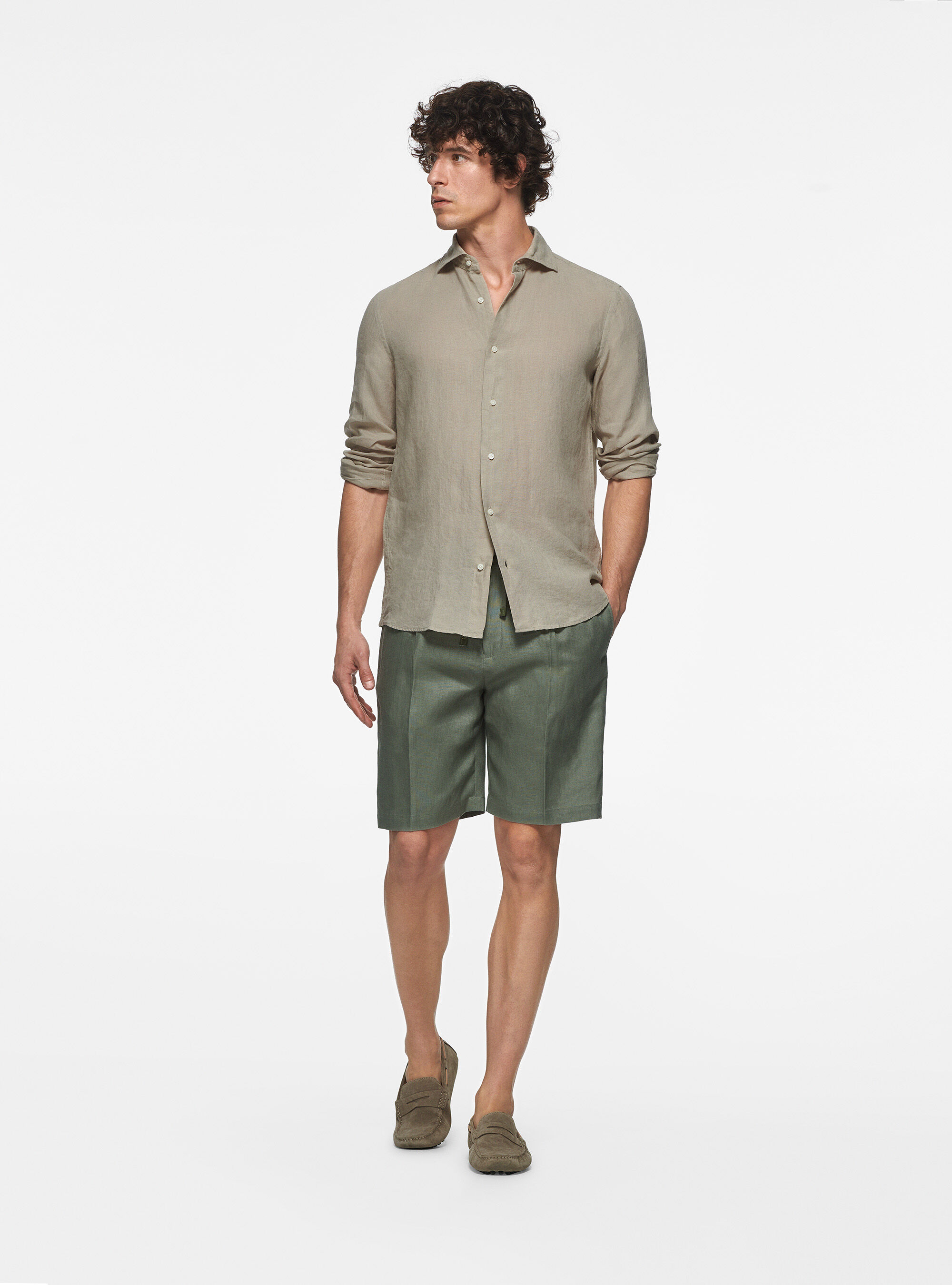 Camicia in puro lino, SABBIA