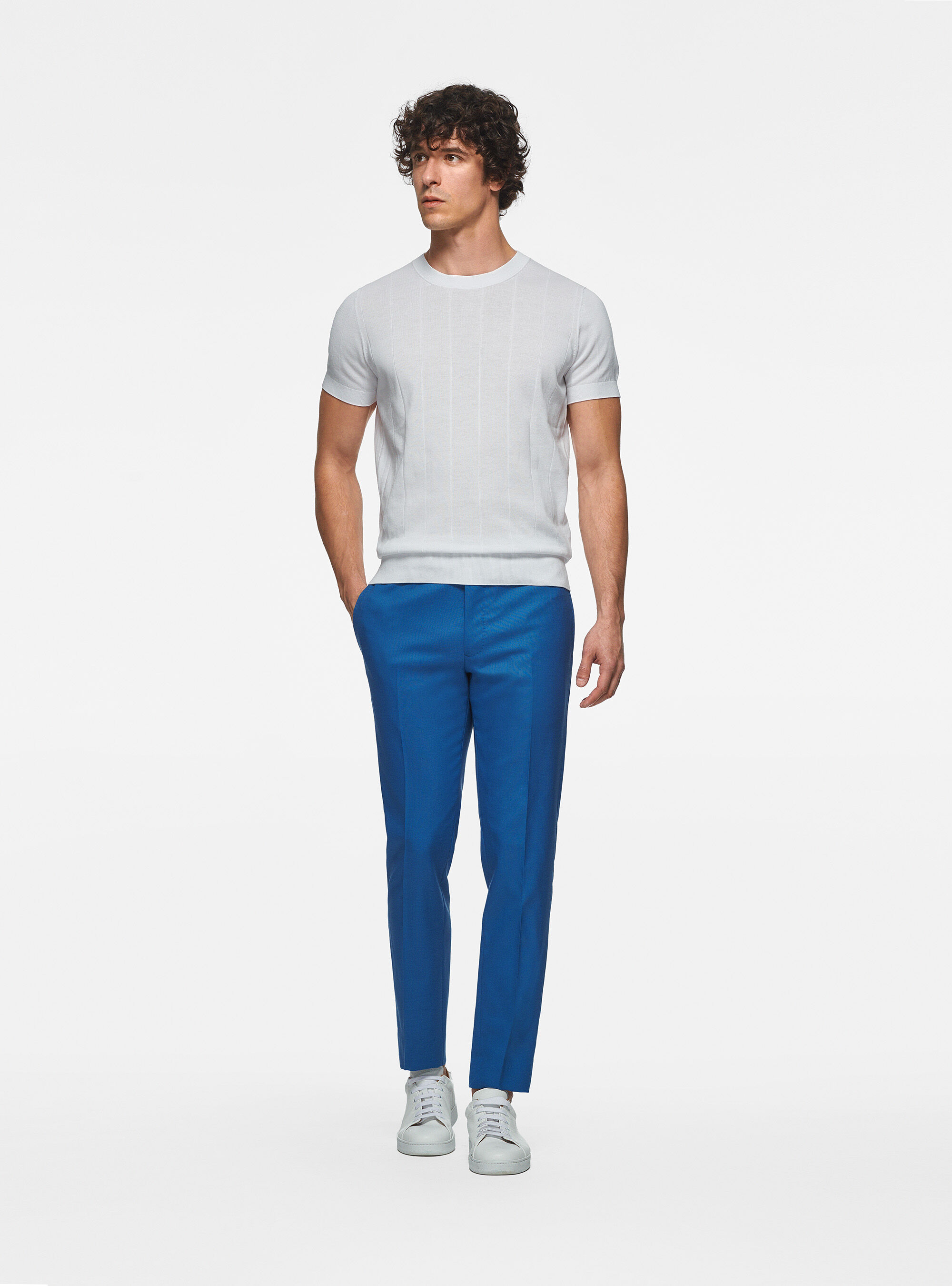 Pantalon en pure laine Vitale Barberis Canonico, 0226C CERULEO