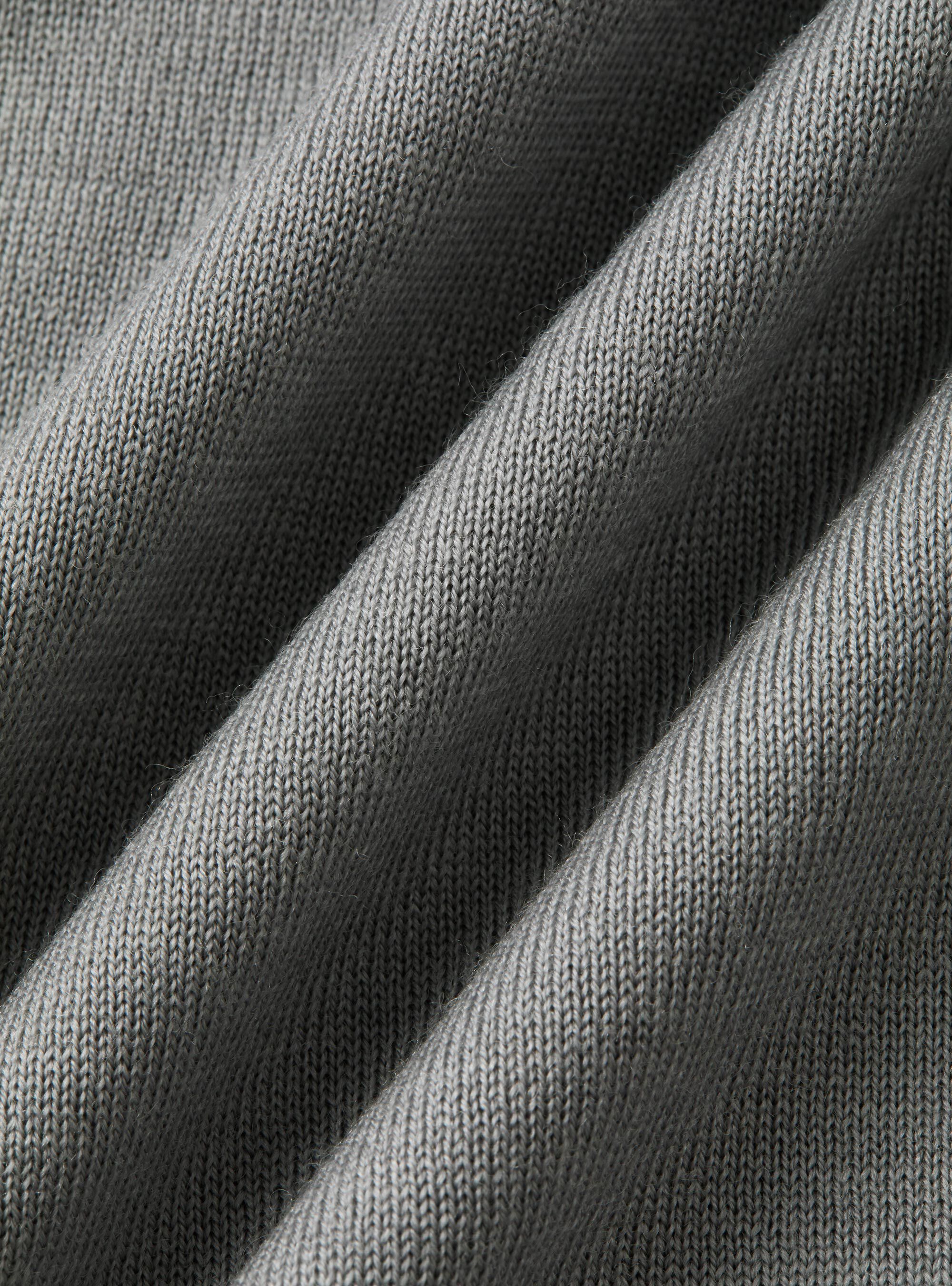 Extra-fine merino wool polo shirt, GREY