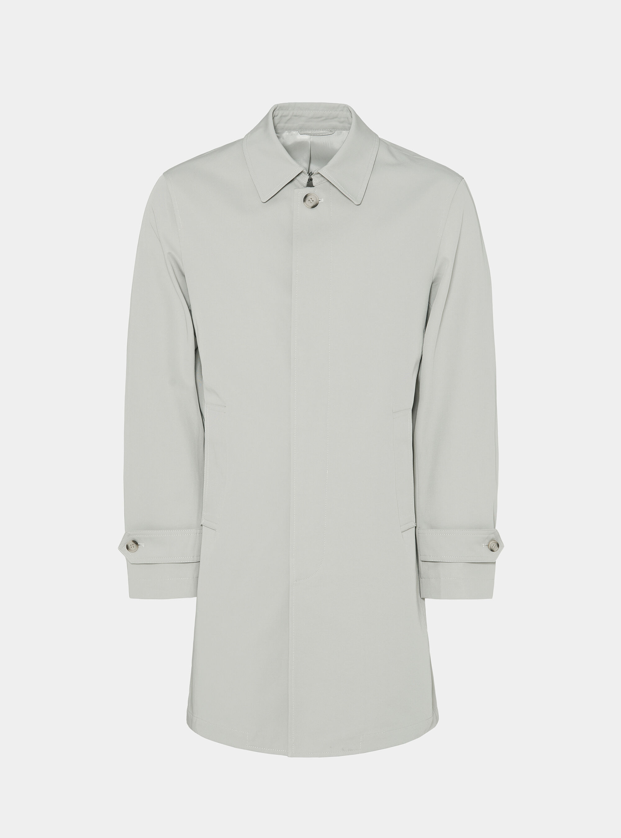 Single-breasted raincoat in cotton blend, ECRU