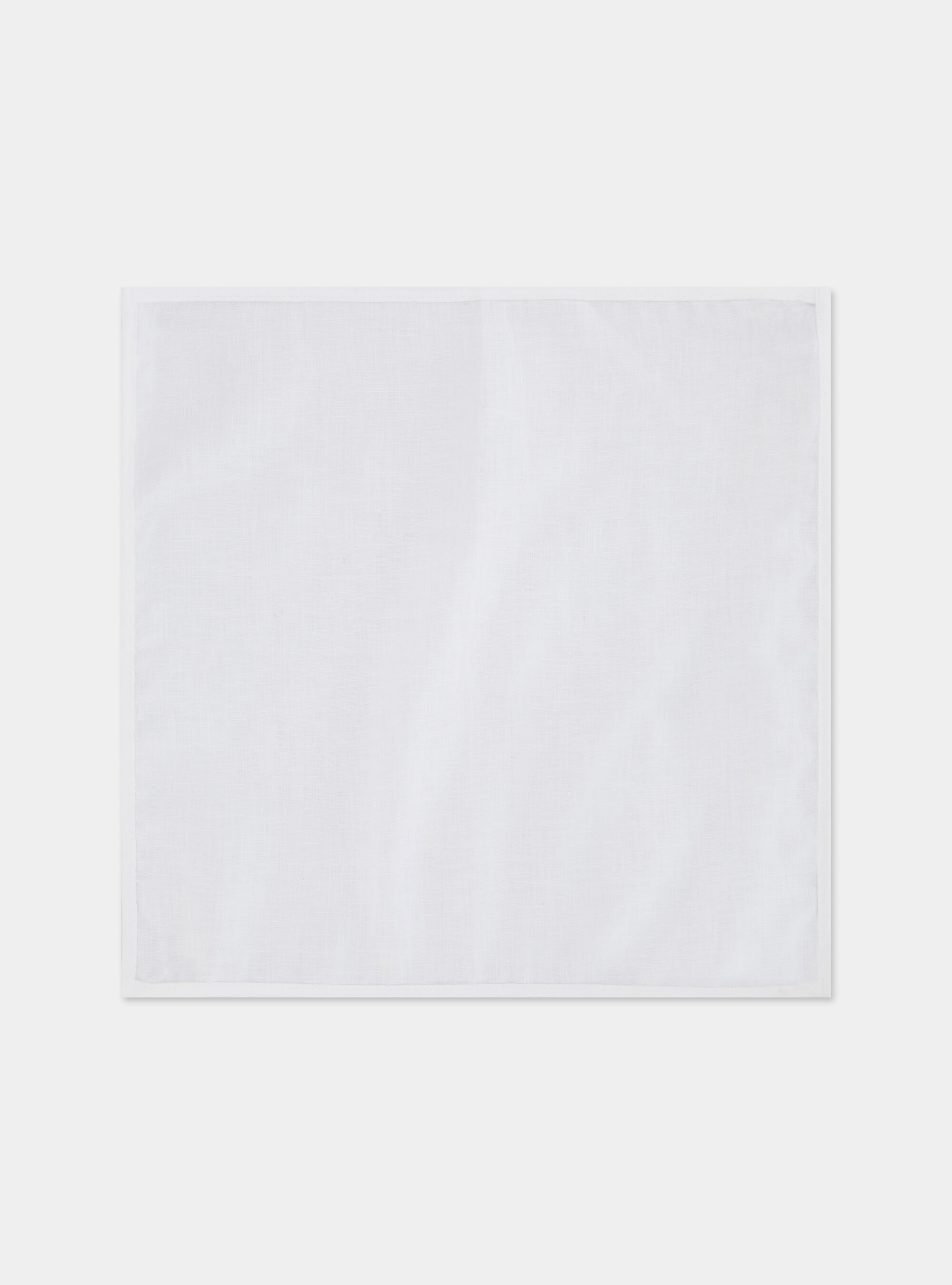 Linen pocket square, WHITE