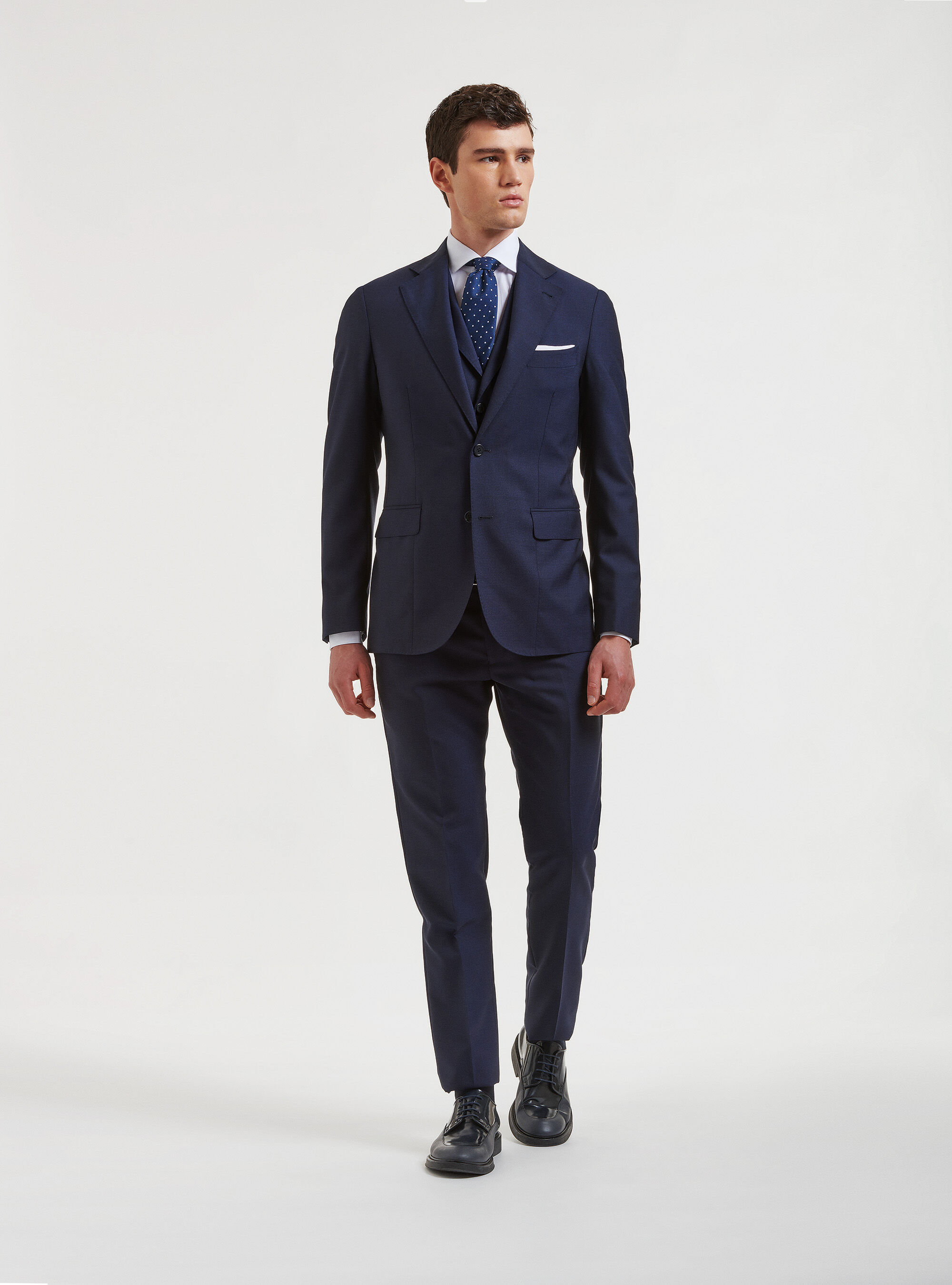 Americana de traje de pura lana Vitale Barberis Canonico, AZUL MARINO