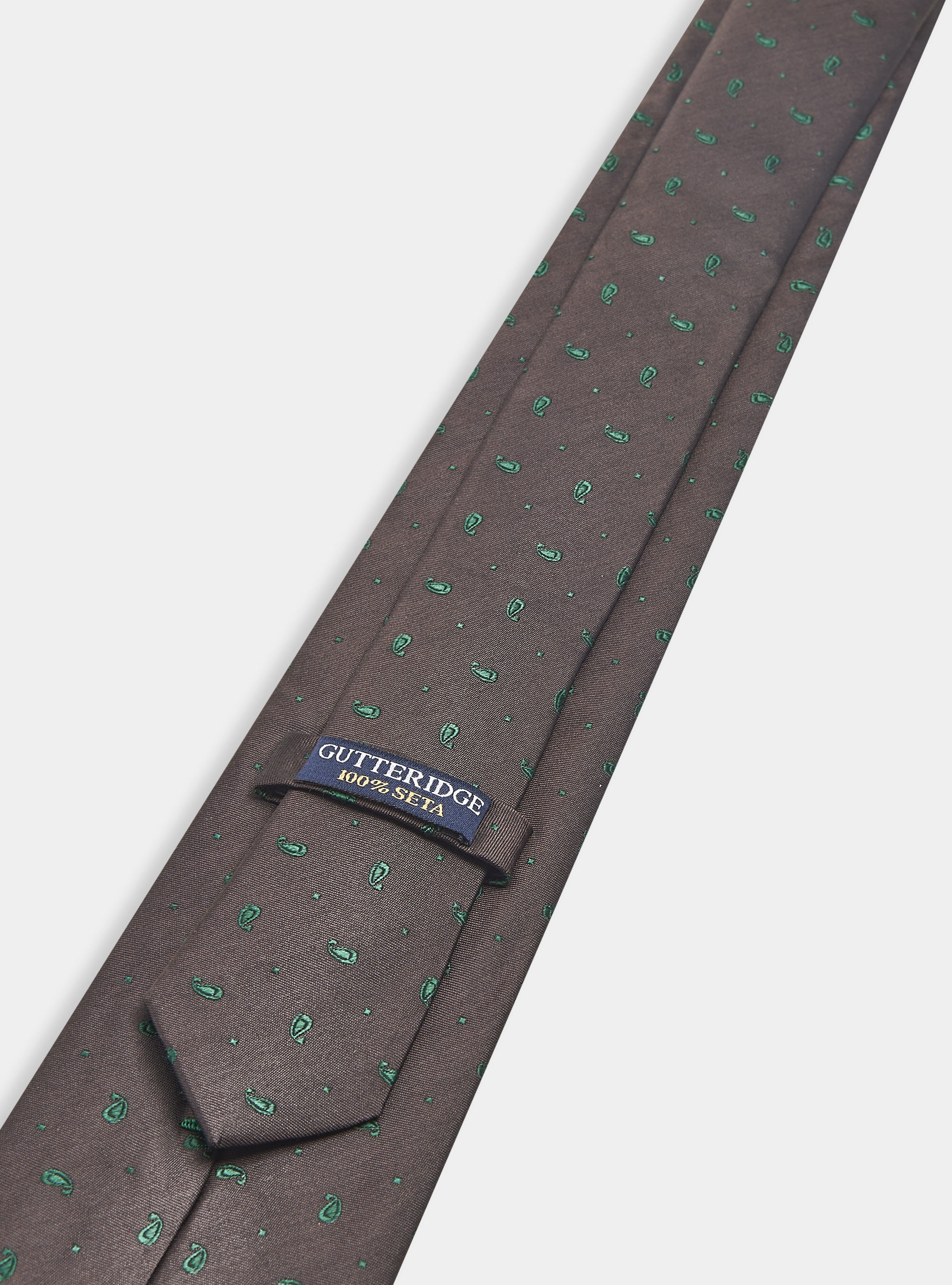 Jacquard silk tie, MARRONE/VERDE BB2