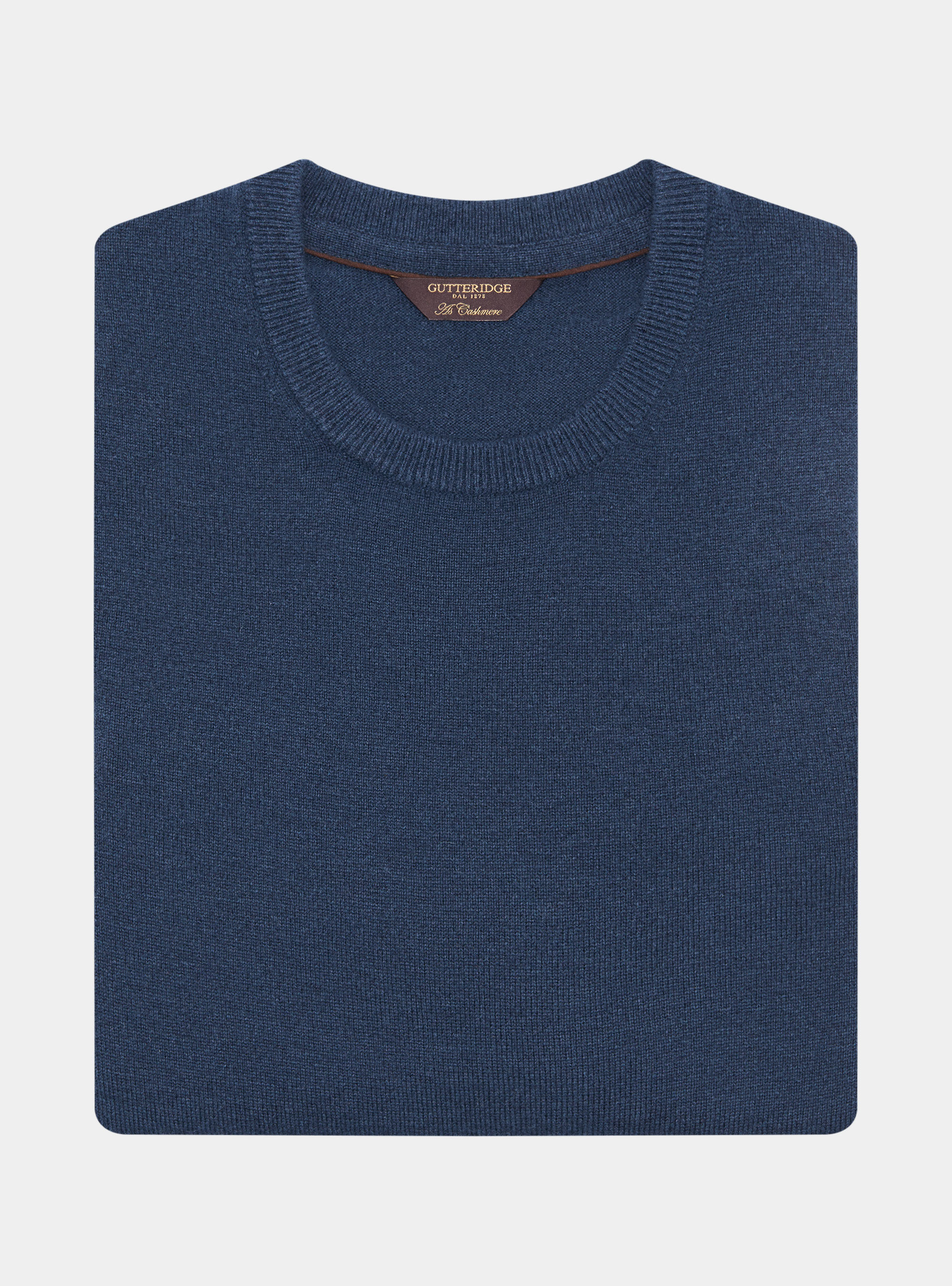 Maglia girocollo in lana lambswool e cashmere, INCHIOSTRO