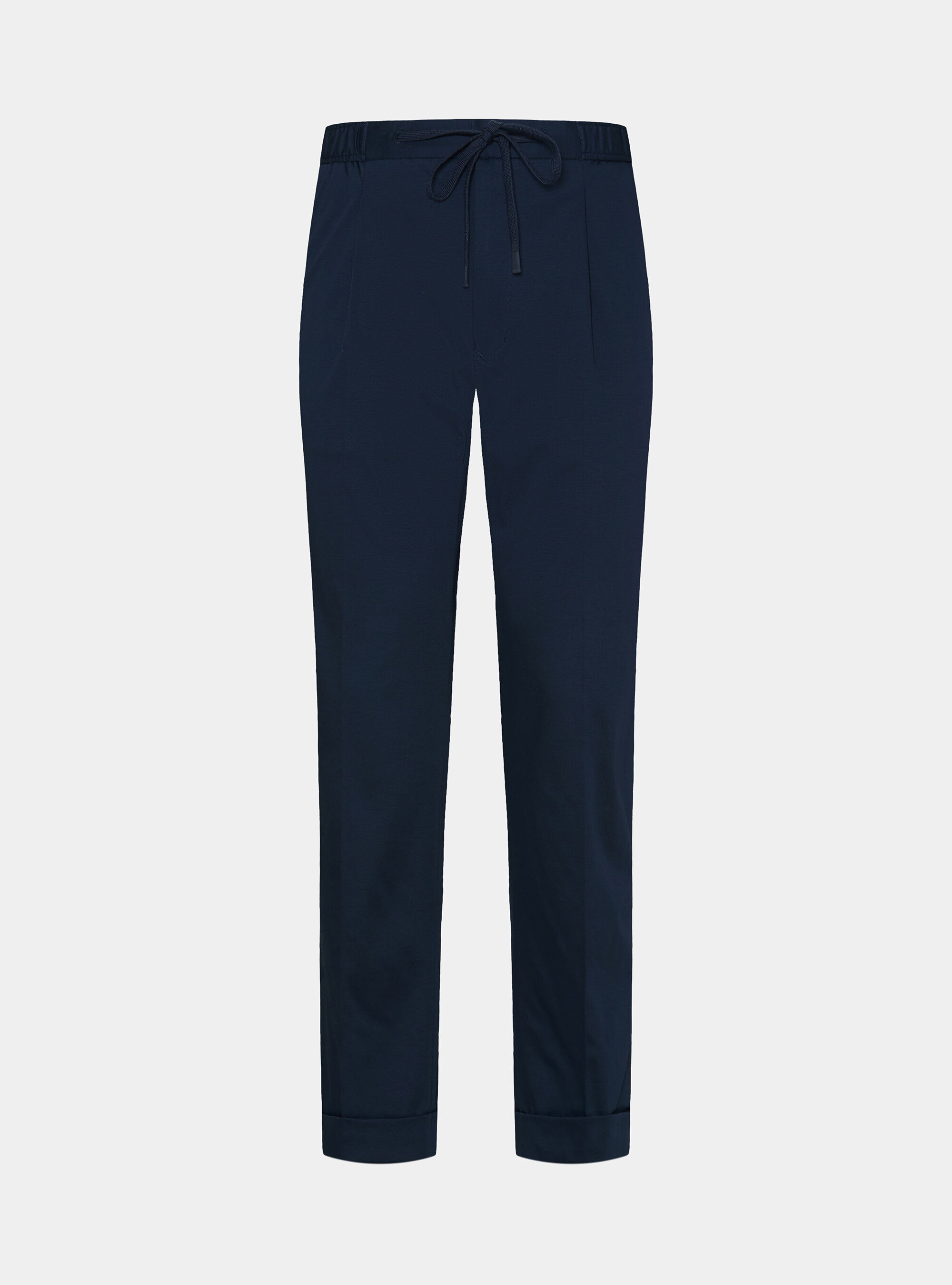 Technical cotton jersey drawstring trousers, NAVY BLUE