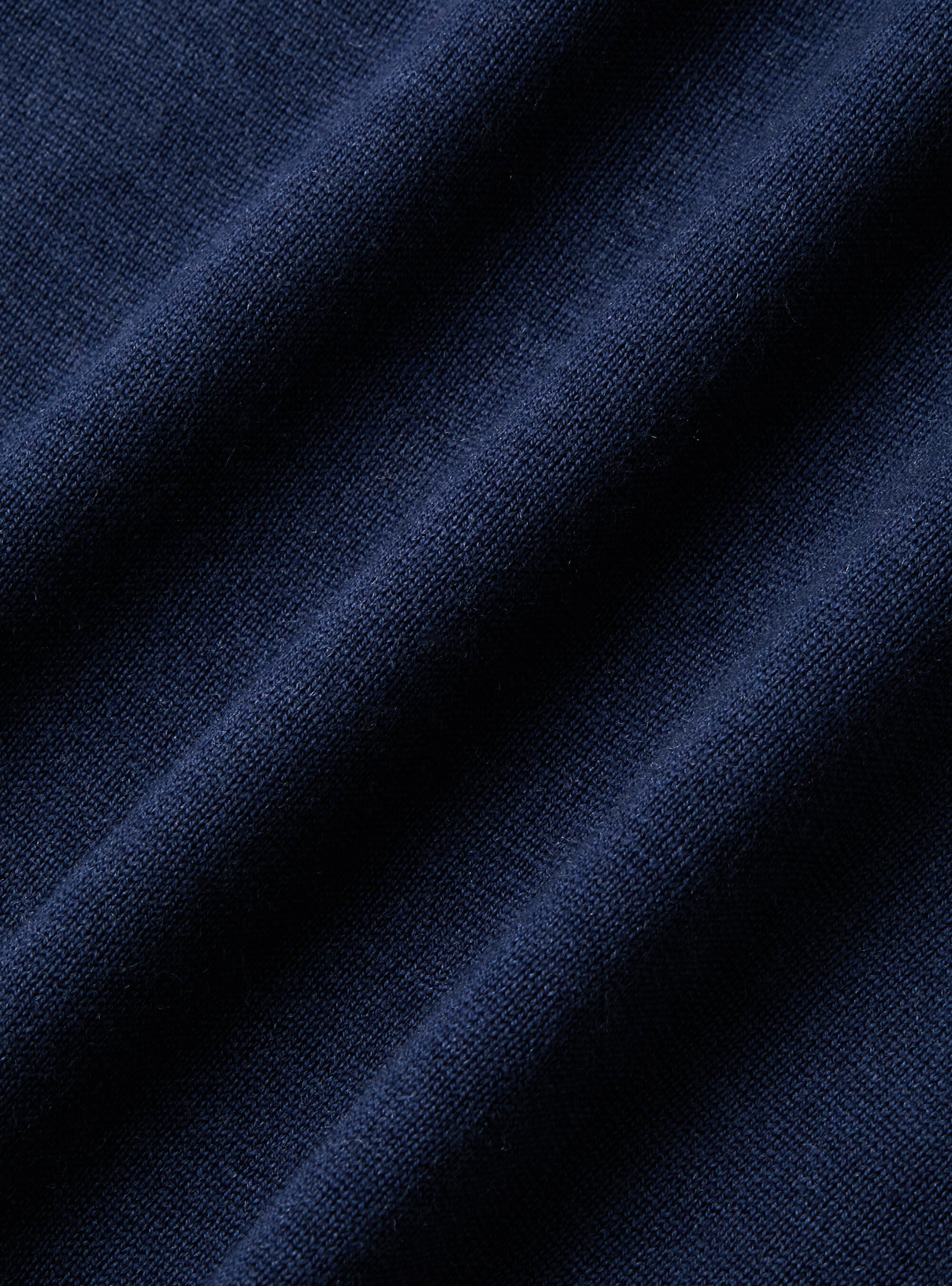 Crew-neck sweater in pure extra-fine merino wool, INK