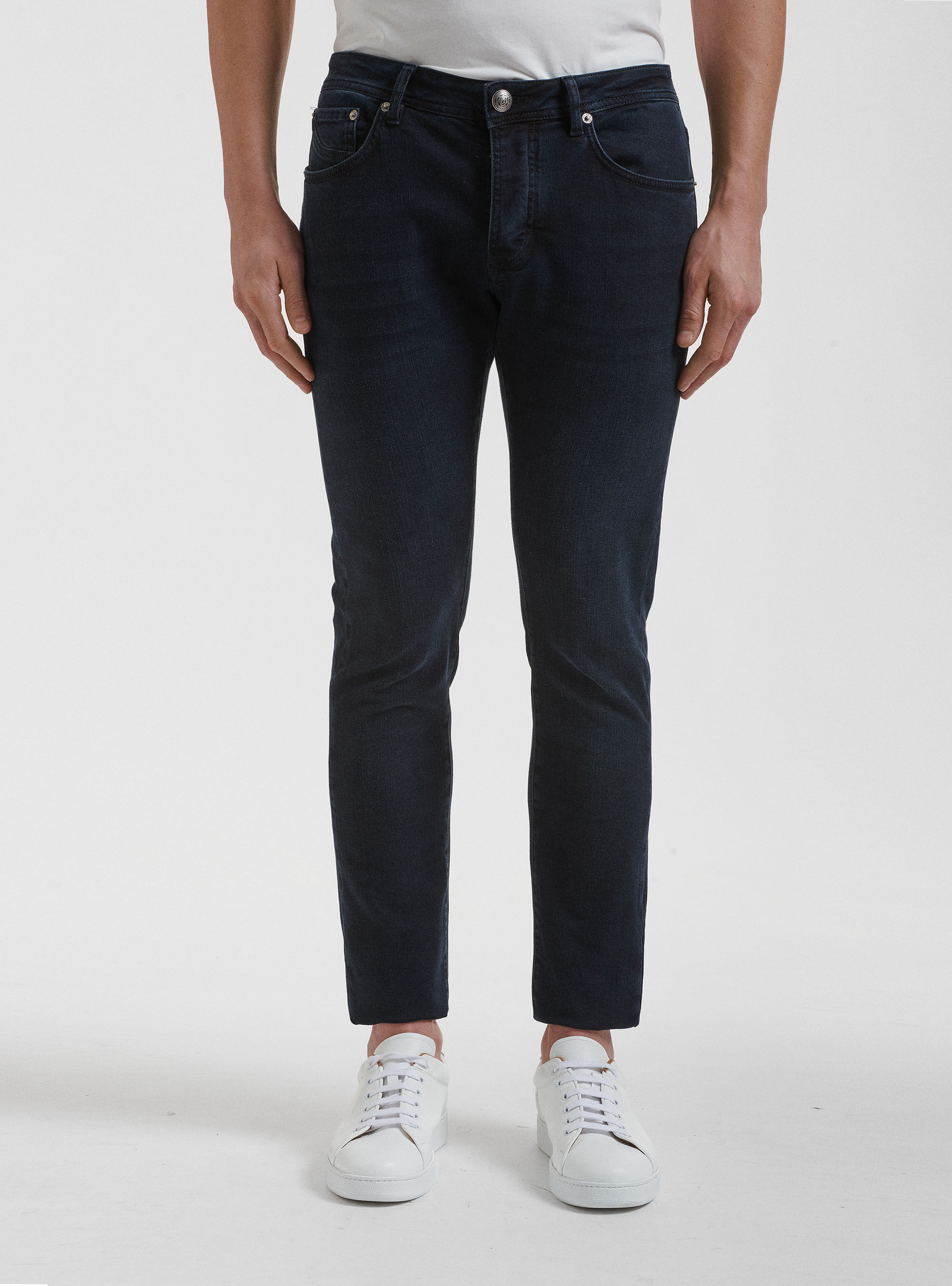 Jeans colorati tinto filo, BLU NAVY