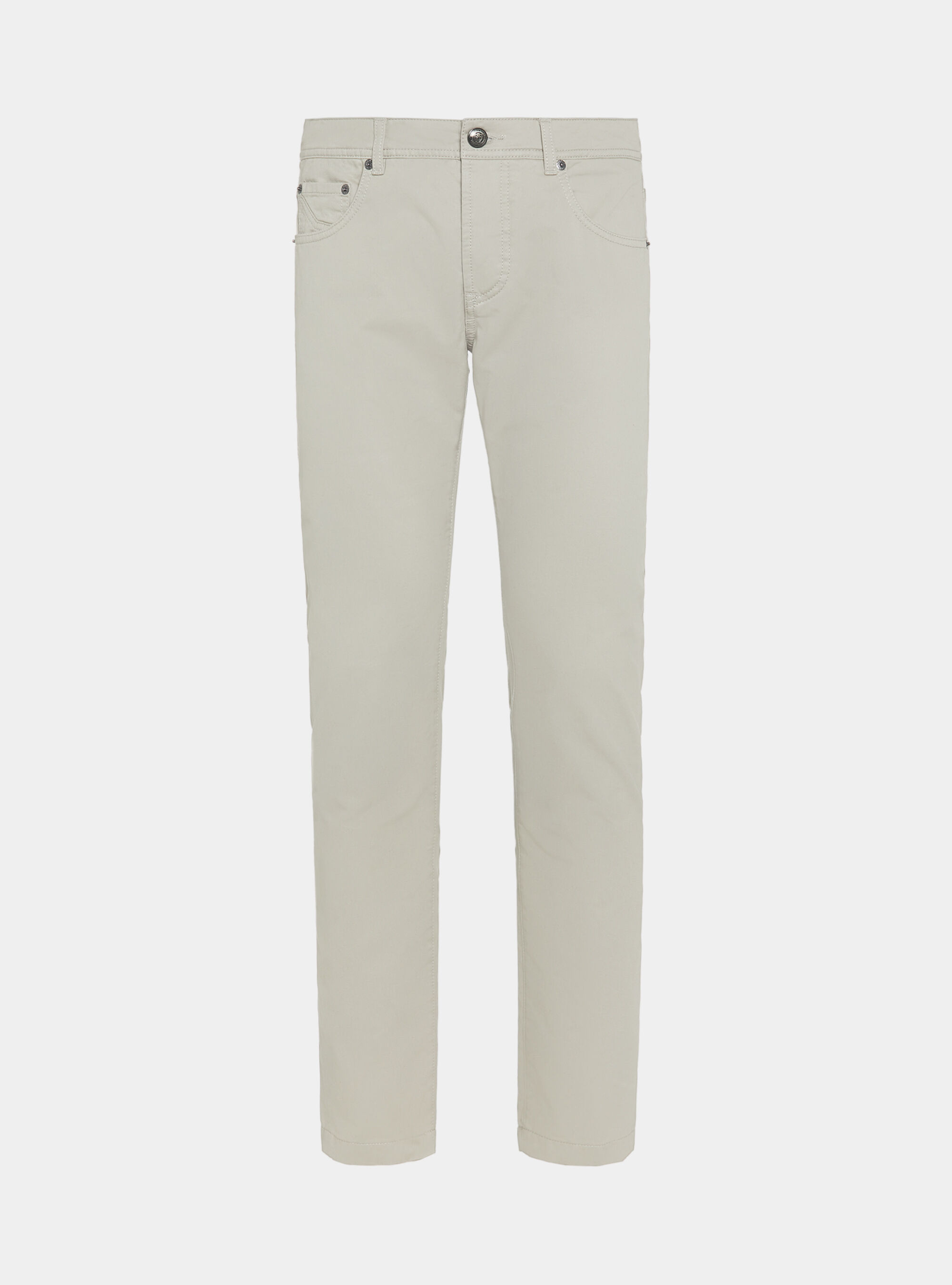 Pantalon 5 poches en serg&eacute; de coton