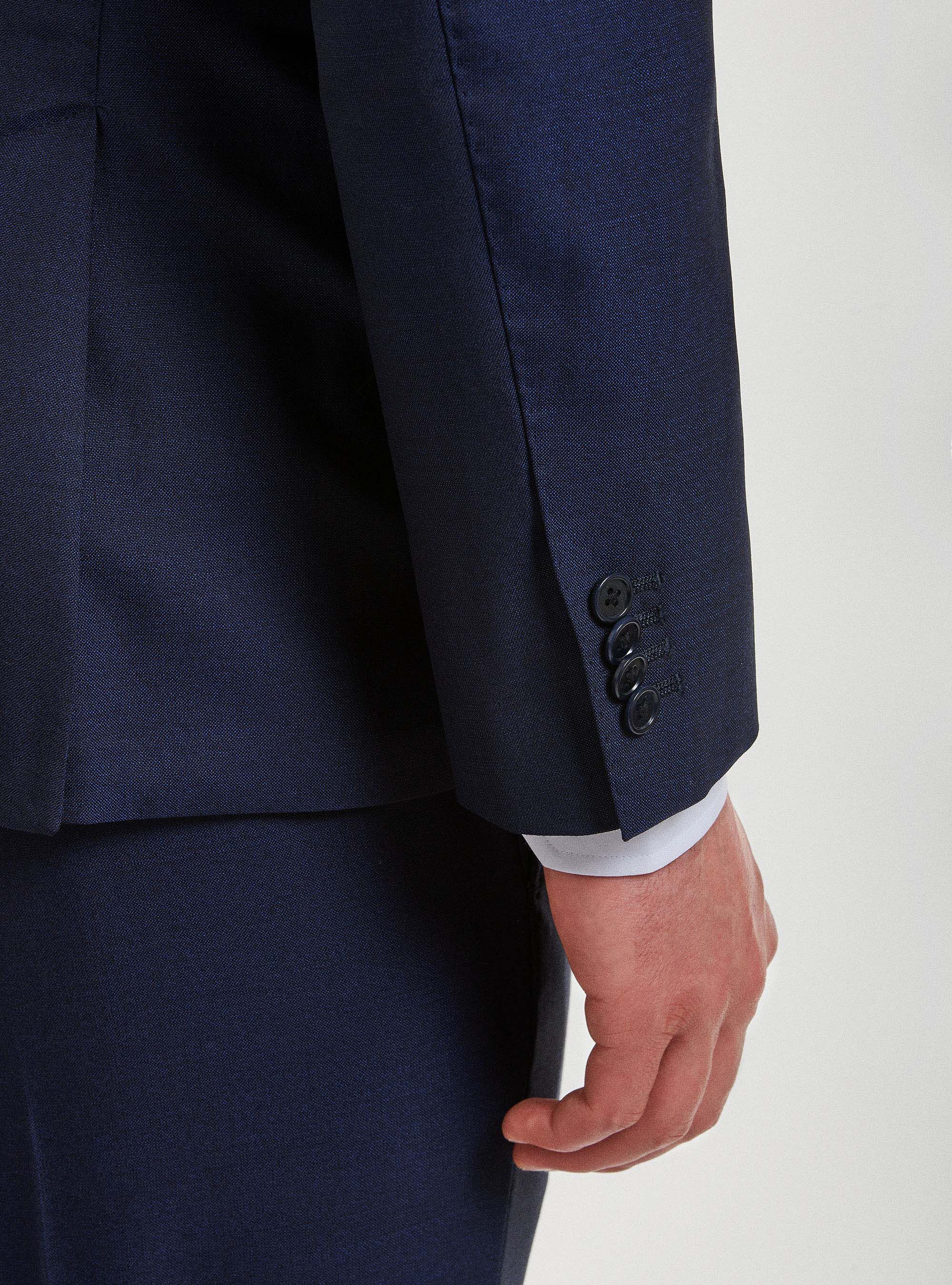 Americana de traje de pura lana Vitale Barberis Canonico, AZUL MARINO