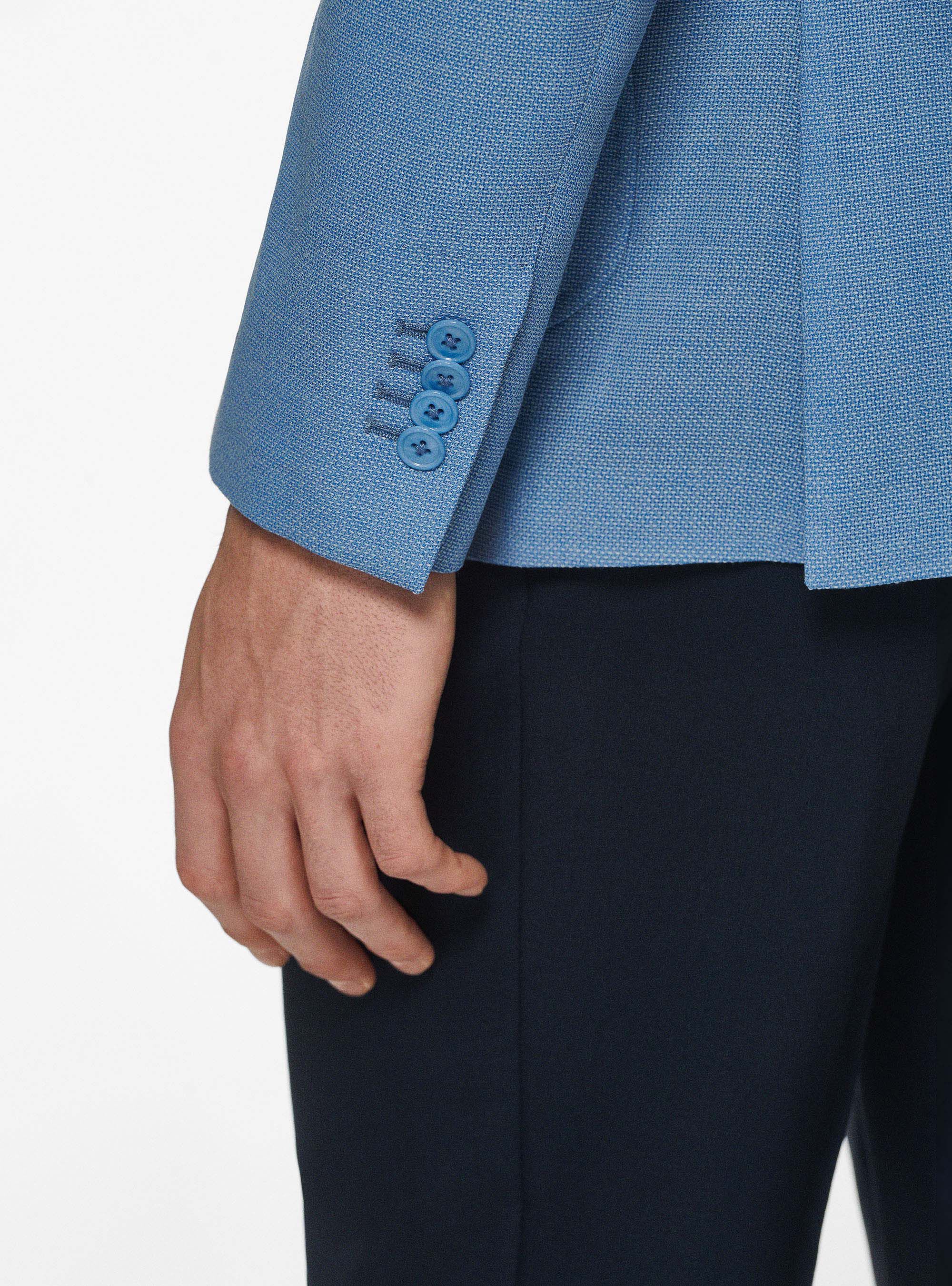 Pure wool hopsack blazer, LIGHT BLUE