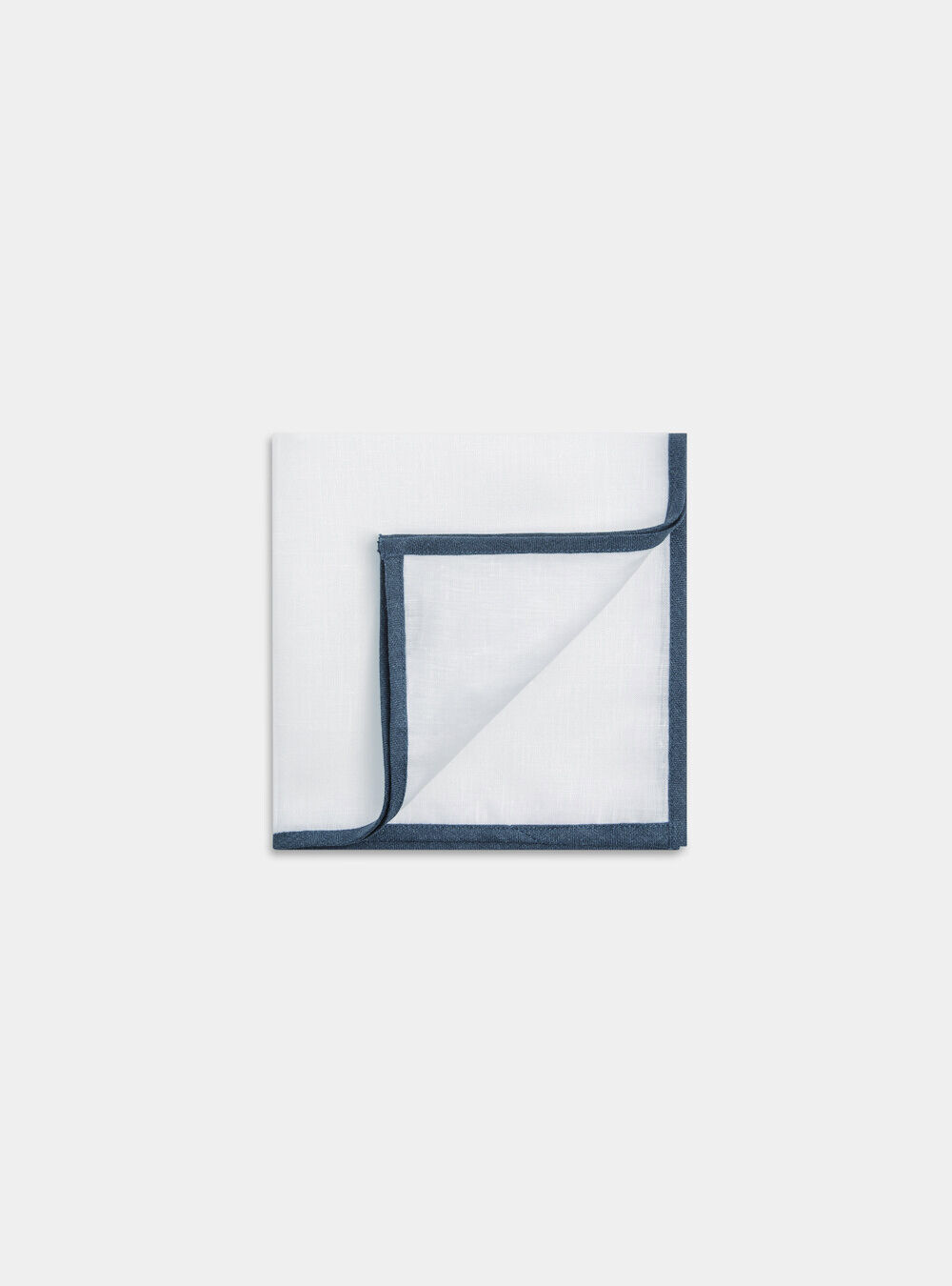 Pochette en lin, BLANC/BLEU MARINE