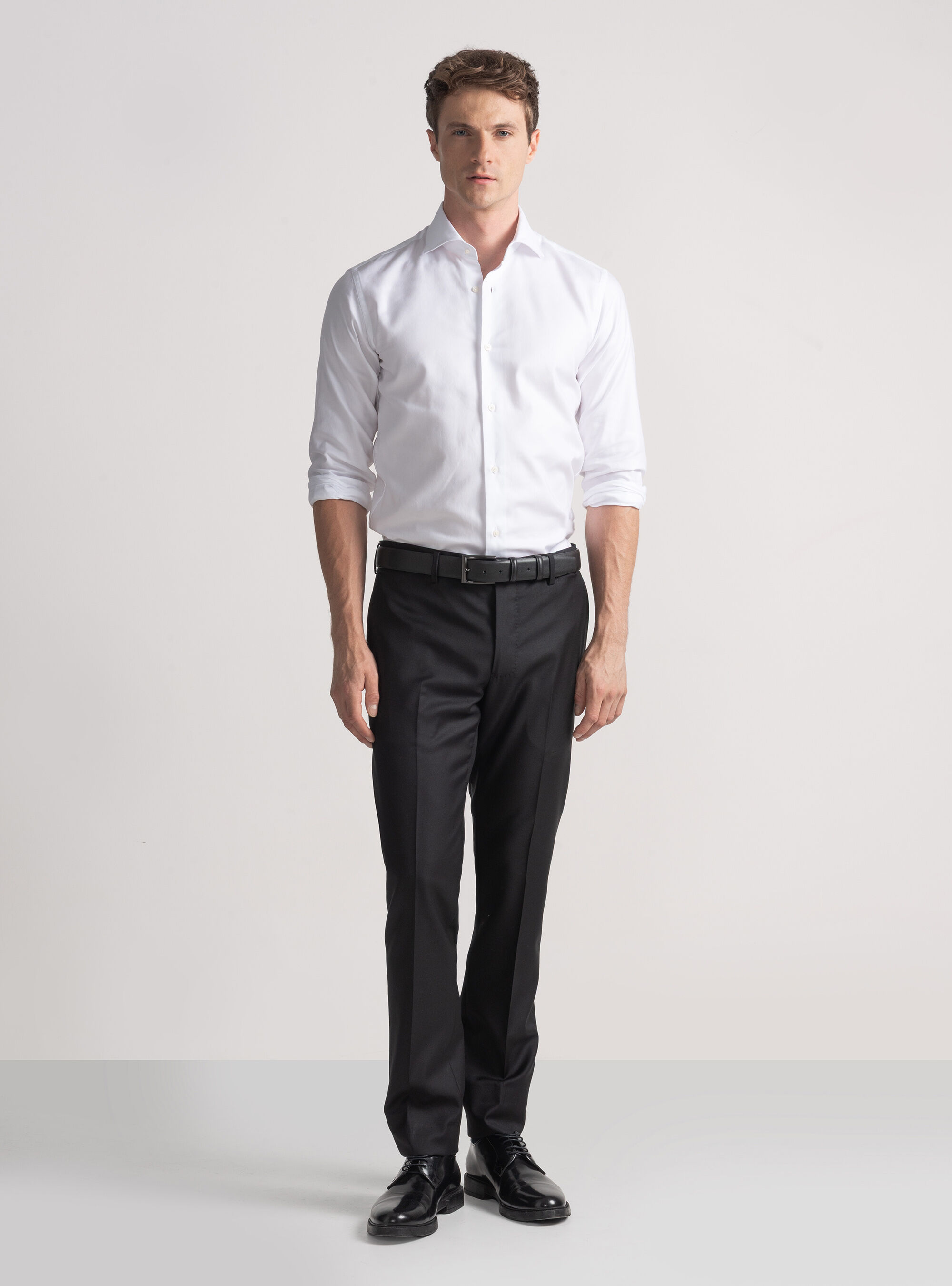 Camicia in cotone oxford, BIANCO