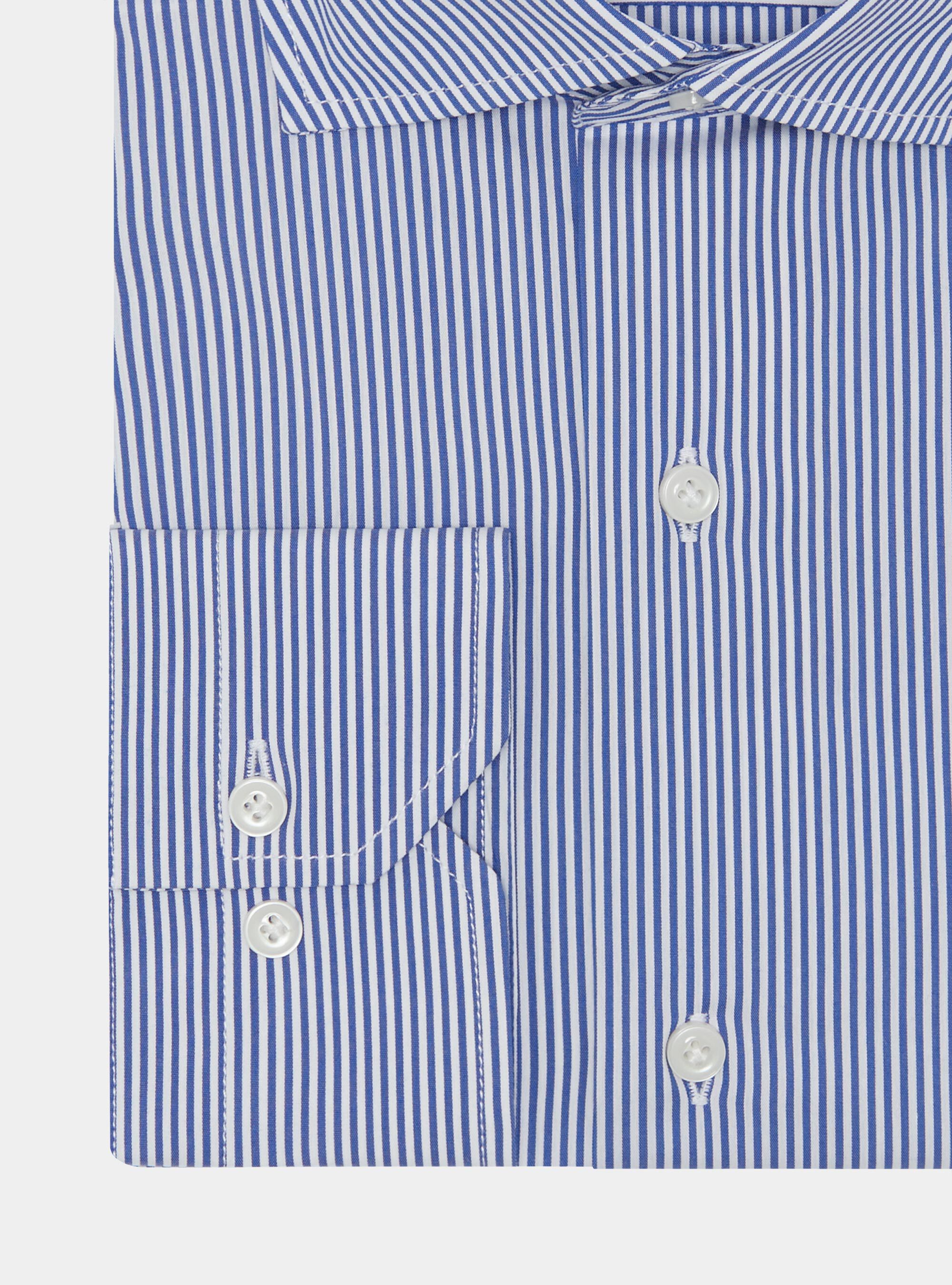 Stretch poplin striped shirt, BLUE