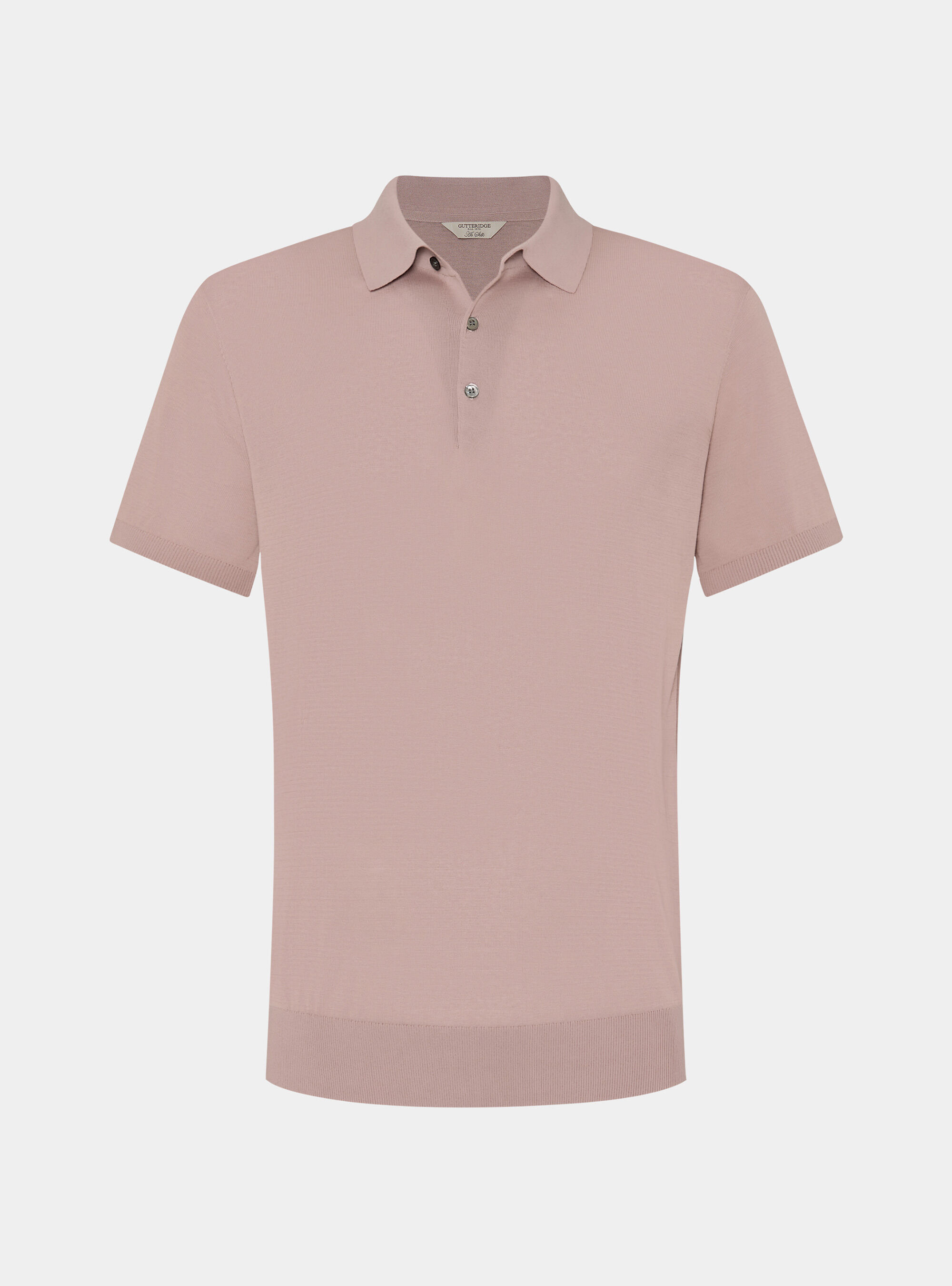 Cotton and silk polo shirt, 0441C ROSA SCURO
