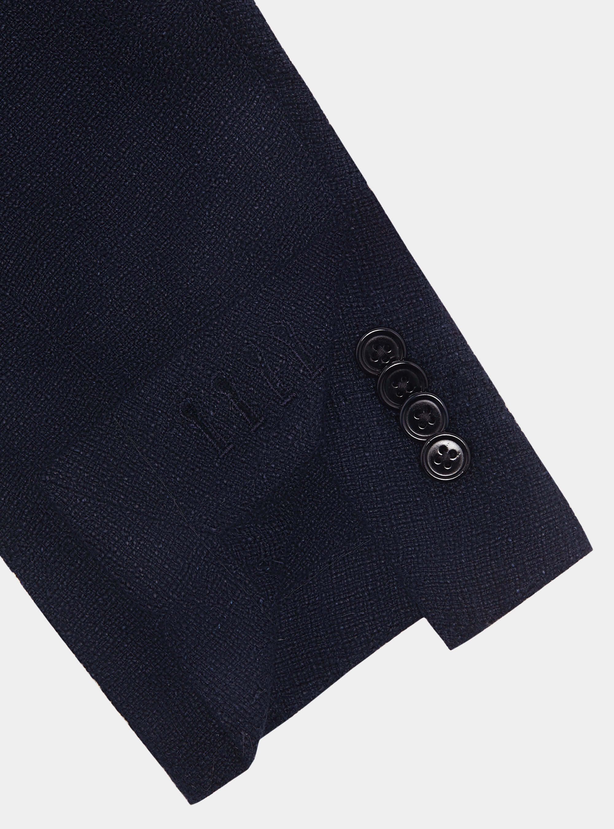 Linen crepe blazer, NAVY BLUE