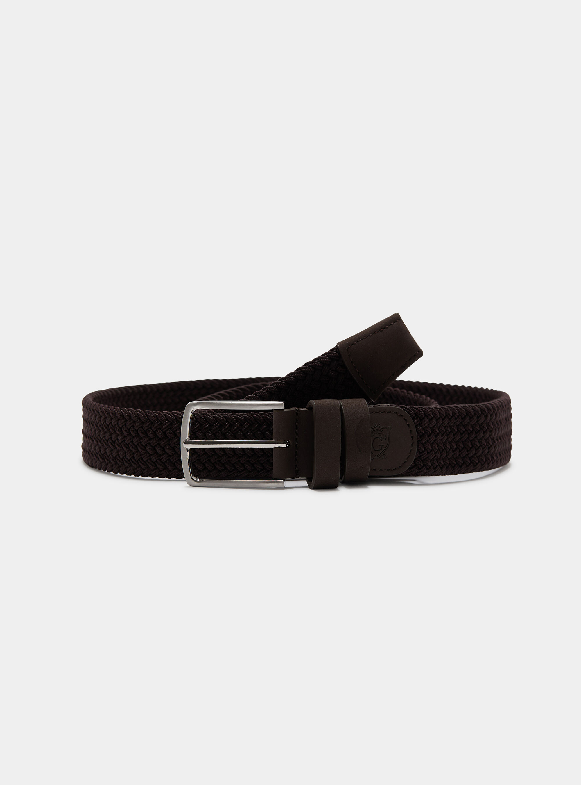 Elastic braided belt, BROWN