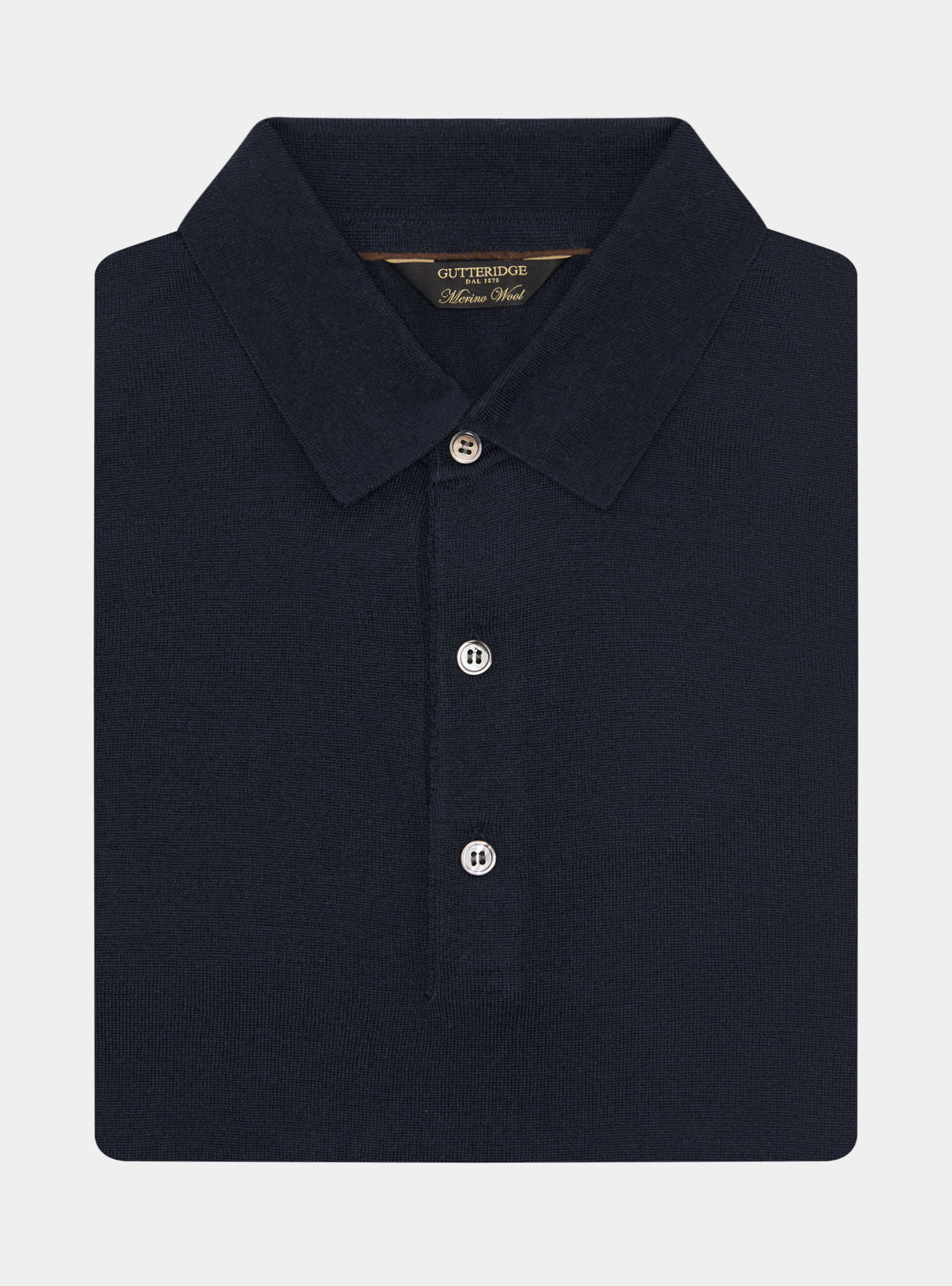 Extra-fine merino wool polo shirt, NAVY BLUE