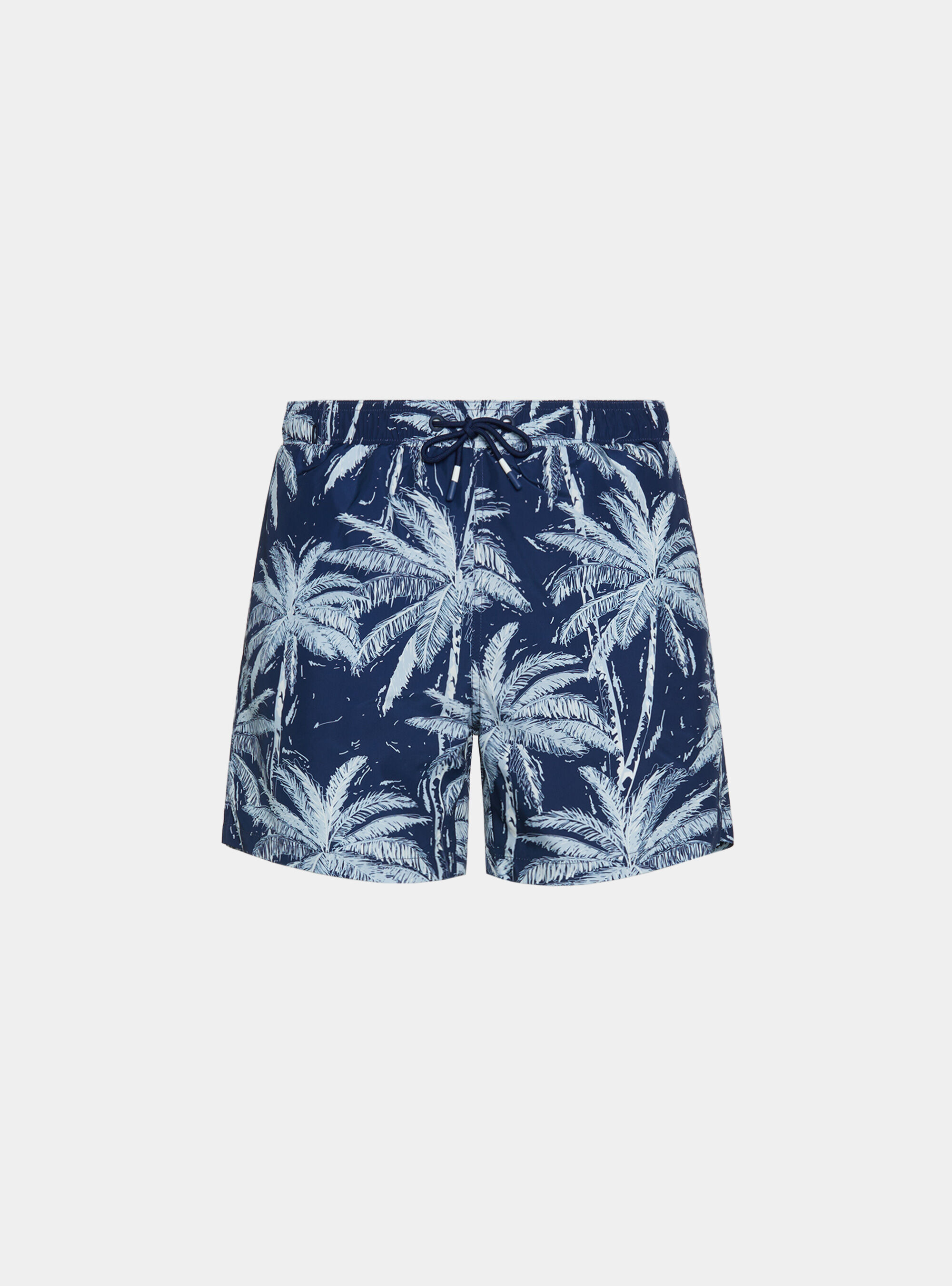 Palm print swimwear, NAVY BLUE