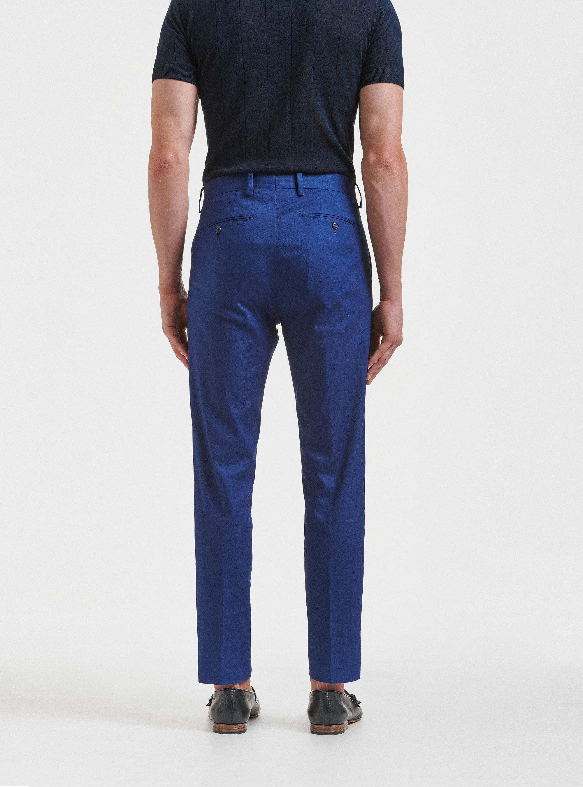 Pantalones de traje blindados de algod&oacute;n, AZUL MEDIO