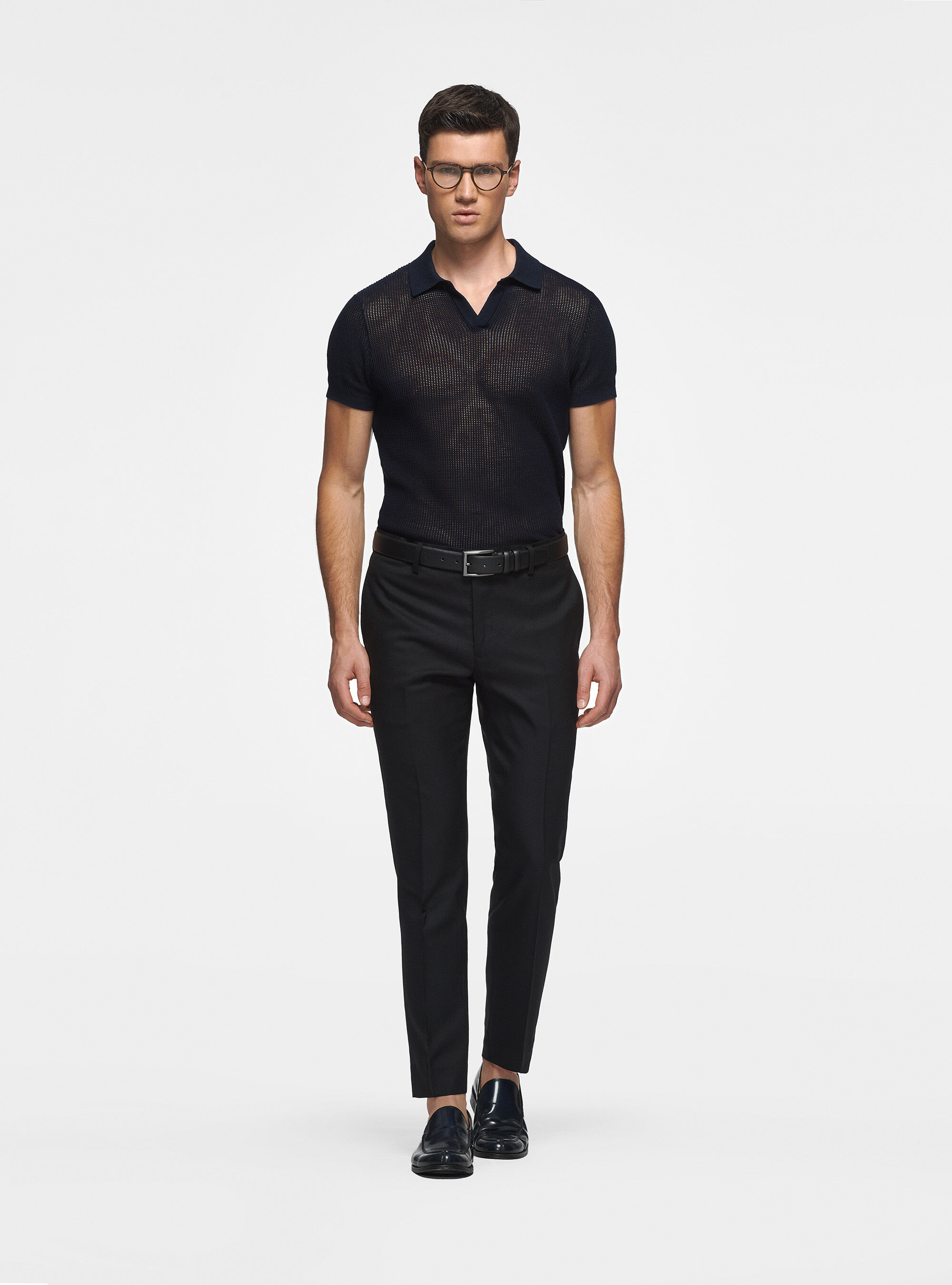 Pantalon en pure laine Vitale Barberis Canonico, NOIR