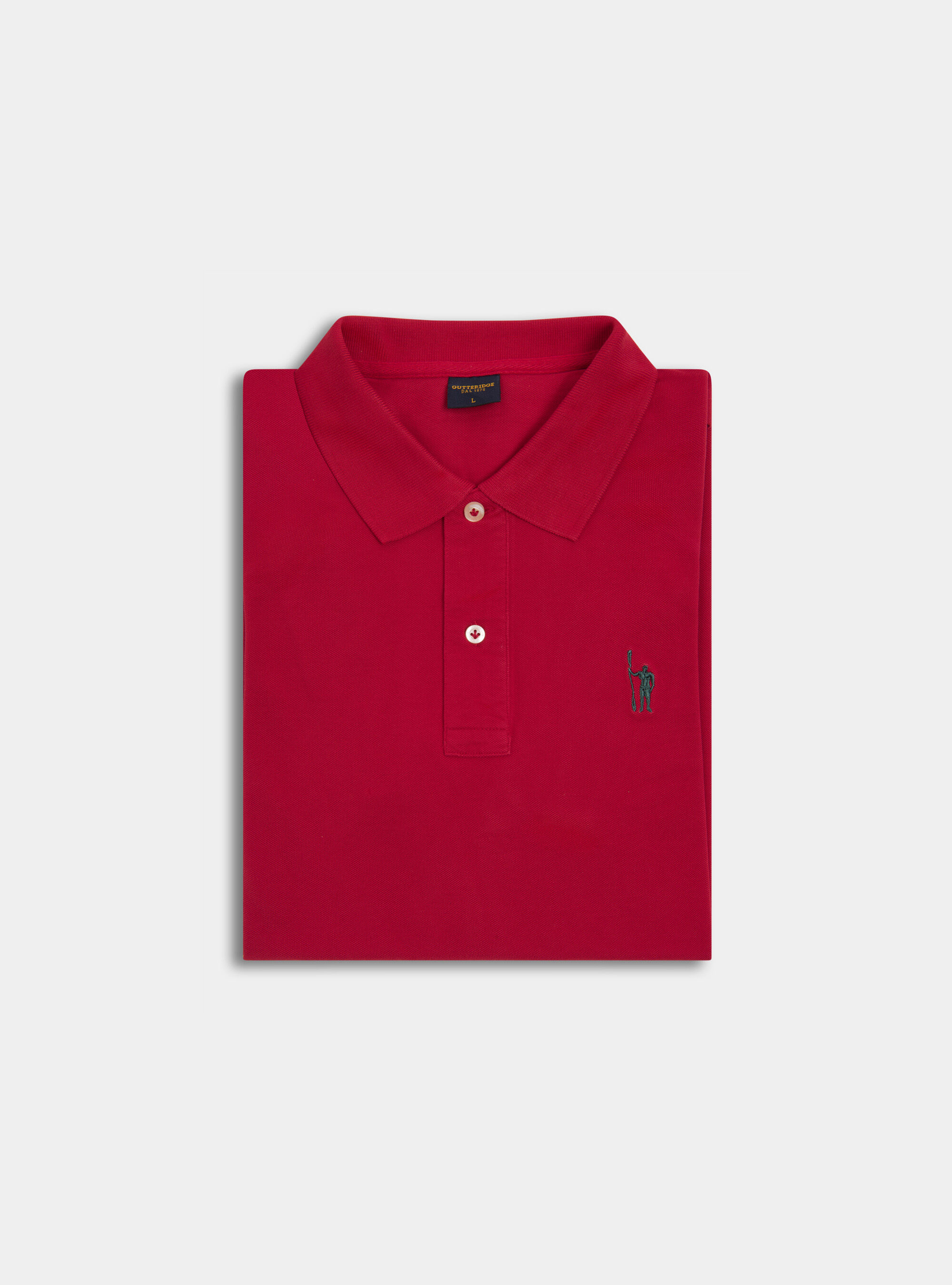 Klassisches Baumwoll-Piqu&eacute;-Polo mit Stickerei, ROSSO 0349C