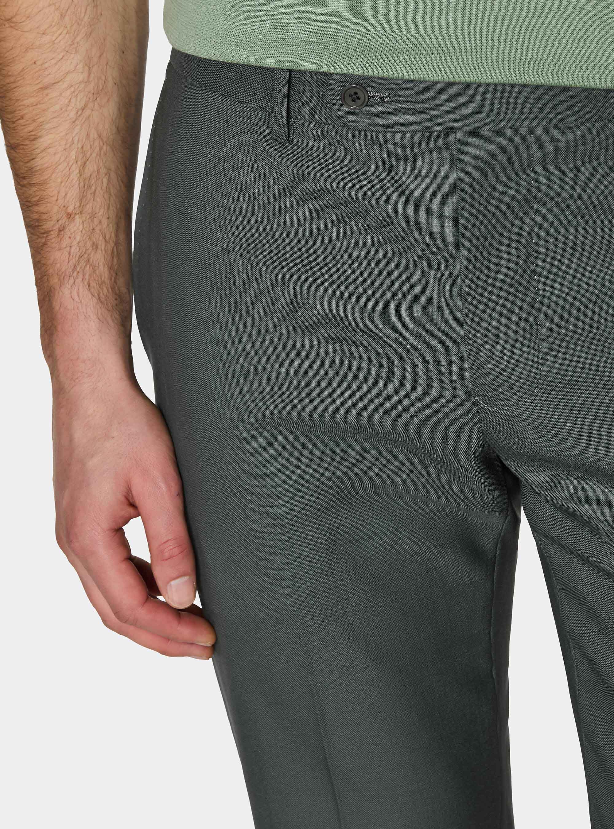 Vitale Barberis Canonico pure wool suit trousers, SALVIA 0602C