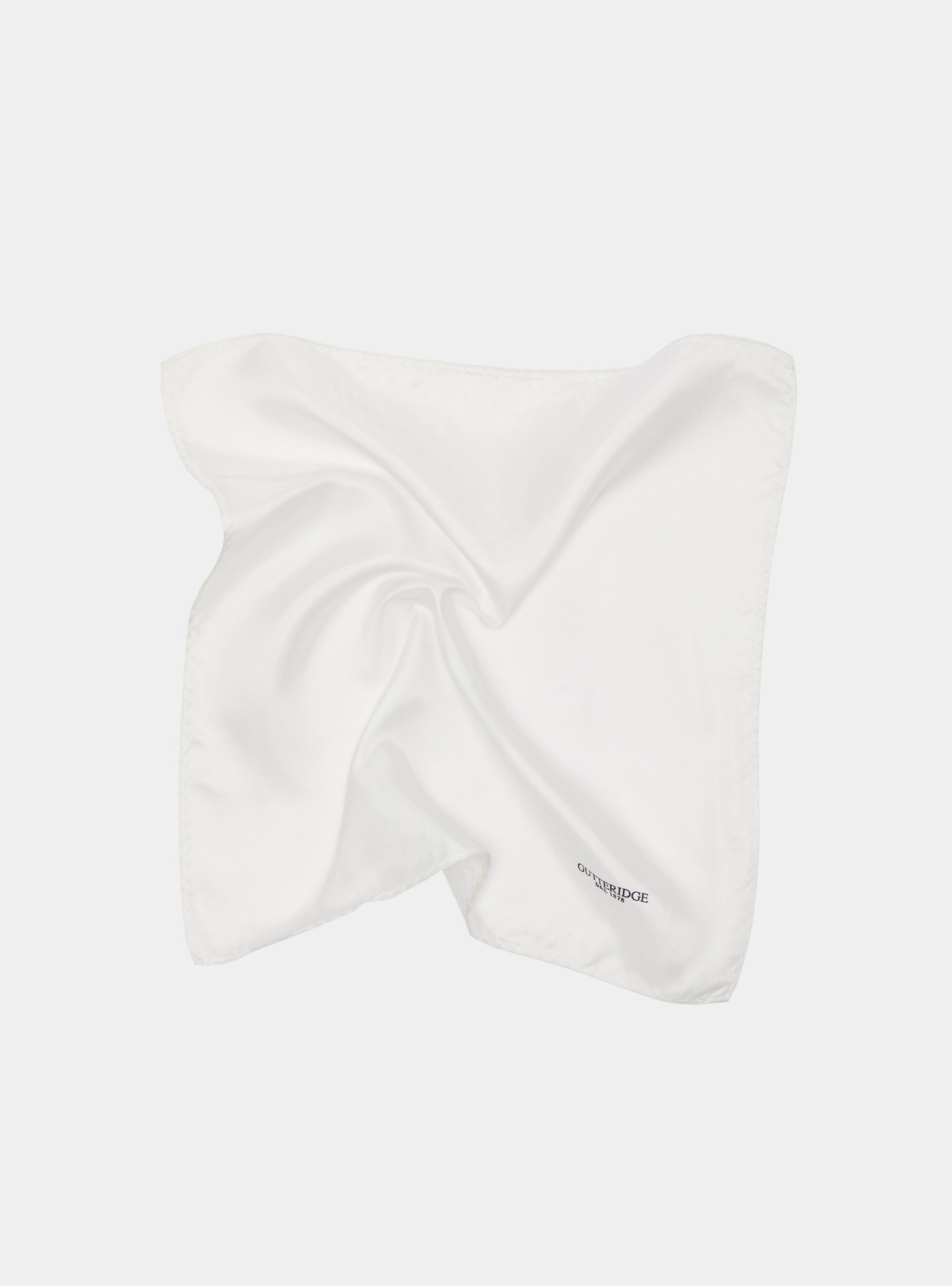 White Silk Pochette with Logo, WHITE