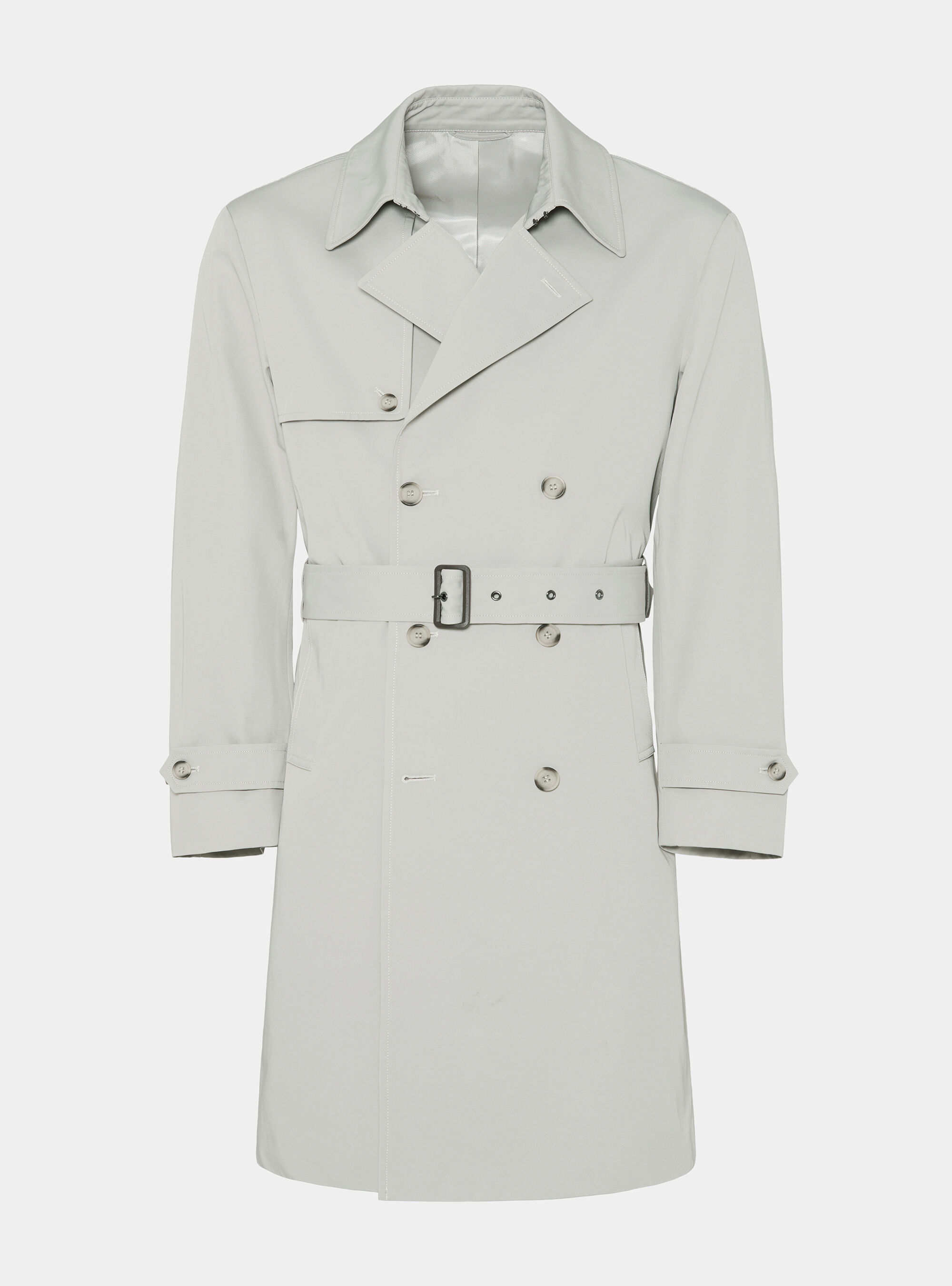 Double-breasted trench coat in cotton twill, ECRU