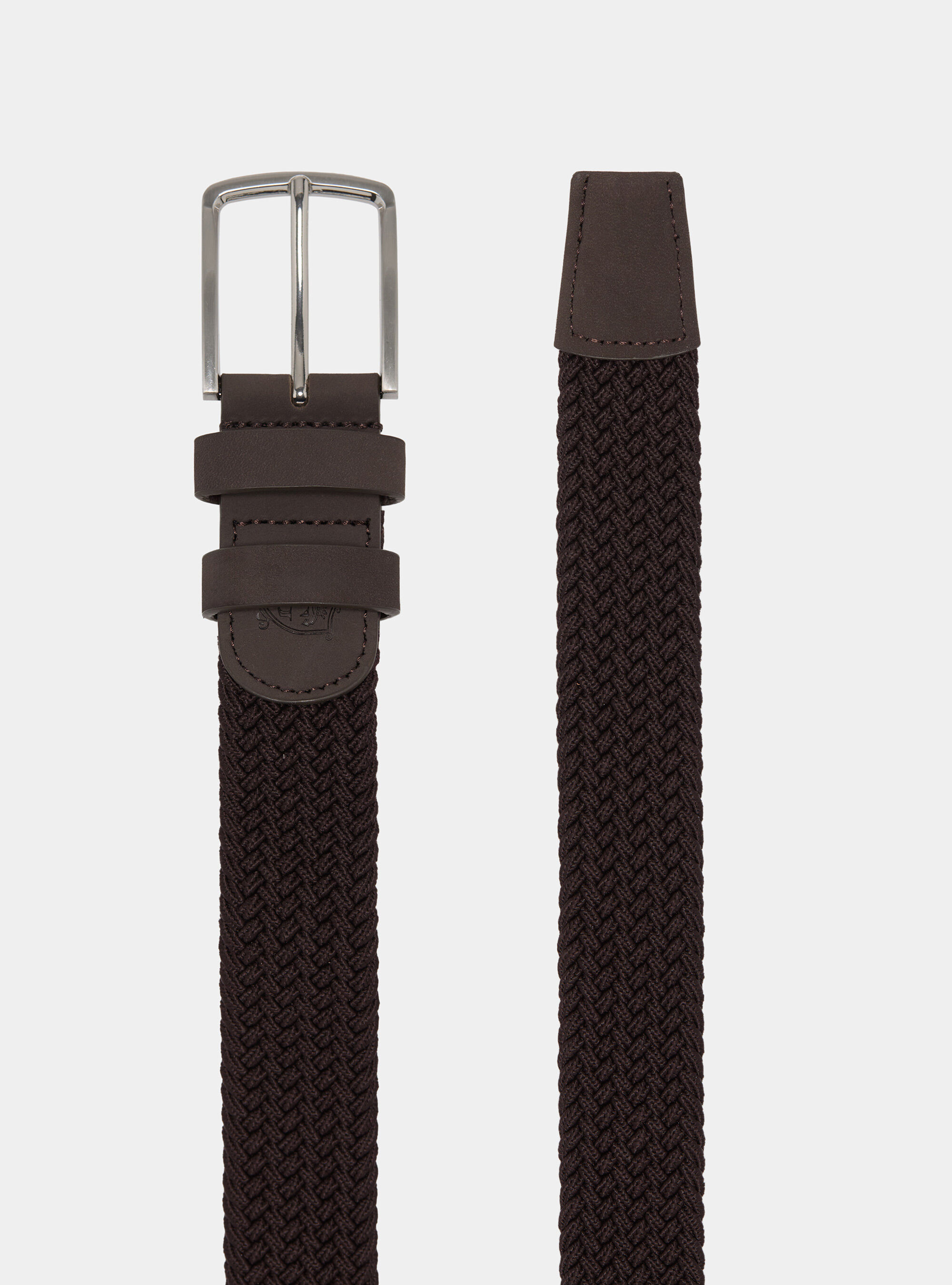 Elastic braided belt, BROWN