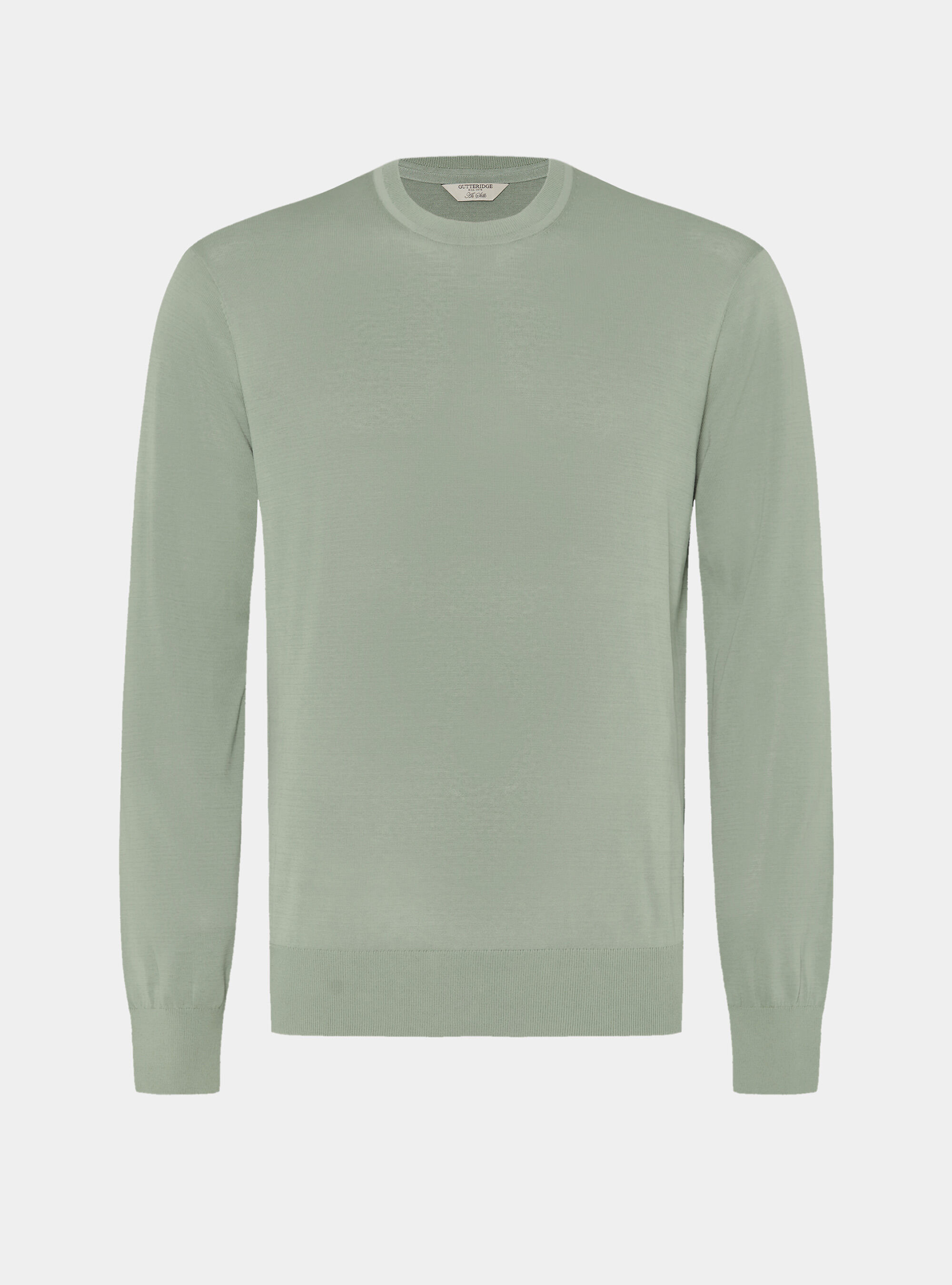 Cotton and silk crew neck sweater, SALVIA 0602C