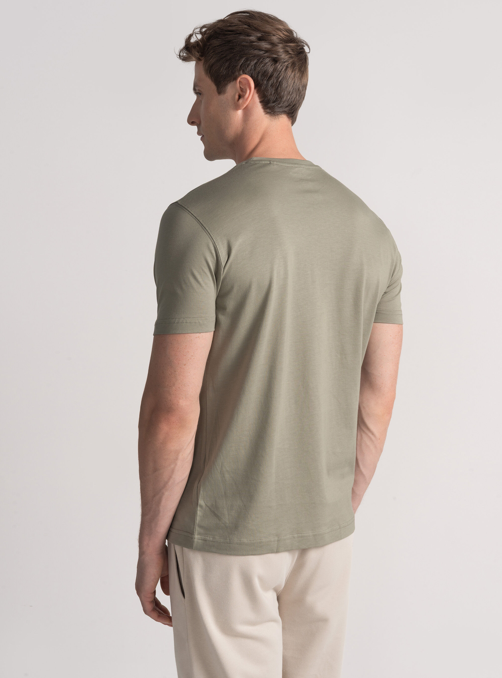 Half-sleeve T-shirt in Supima cotton, SALVIA 0602C