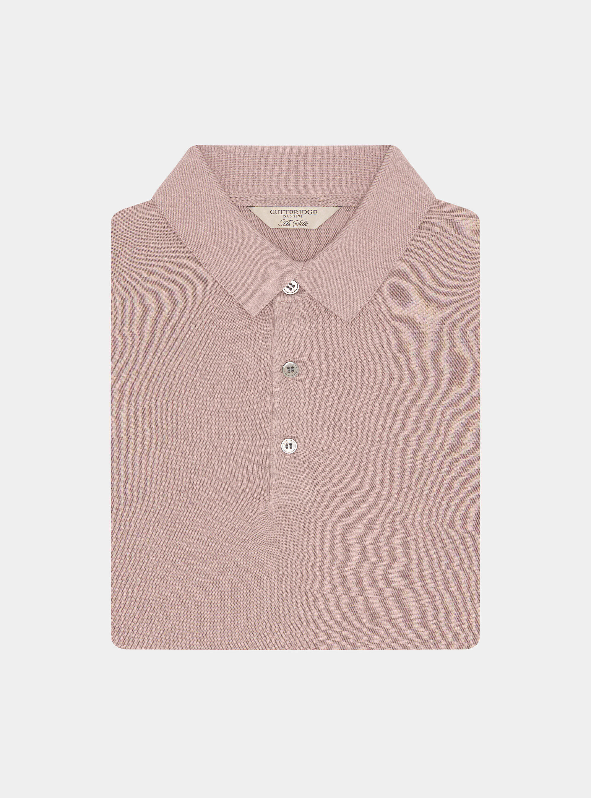 Cotton and silk polo shirt, 0441C ROSA SCURO