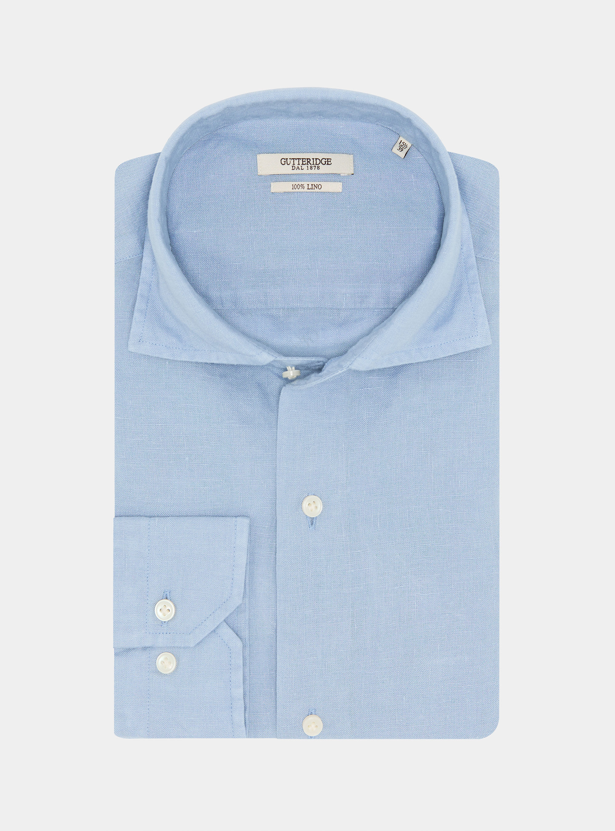 Pure linen shirt, 0266C AZZURRO