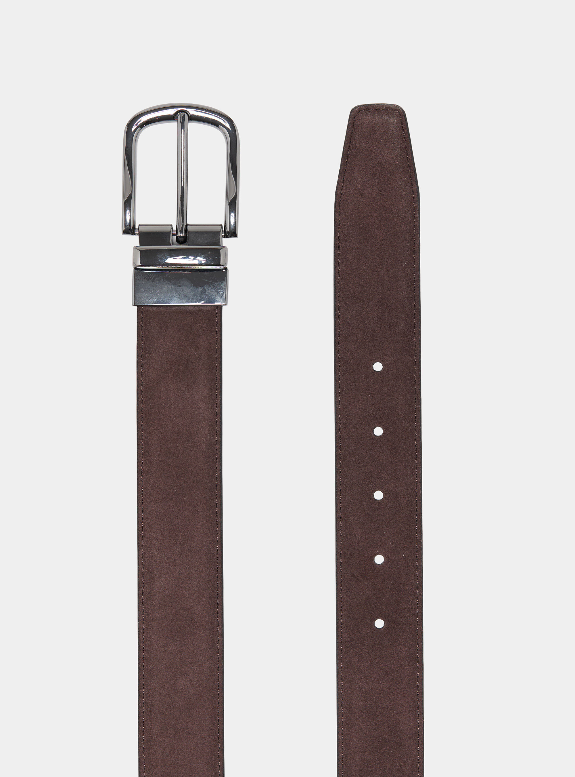 Wendbarer G&uuml;rtel aus Leder und Wildleder, MARRONE 0507C