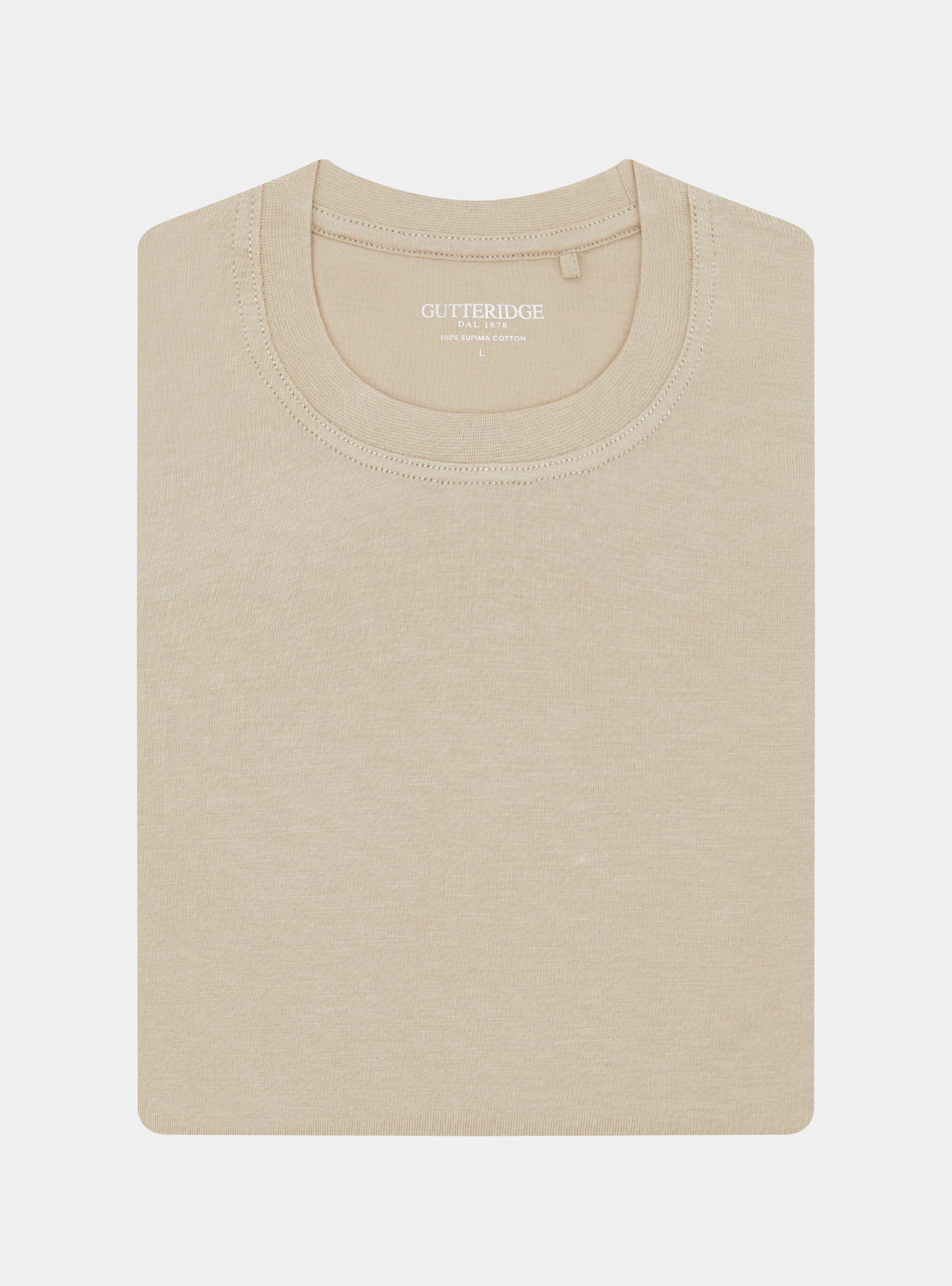 Half-sleeve T-shirt in Supima cotton, SAND