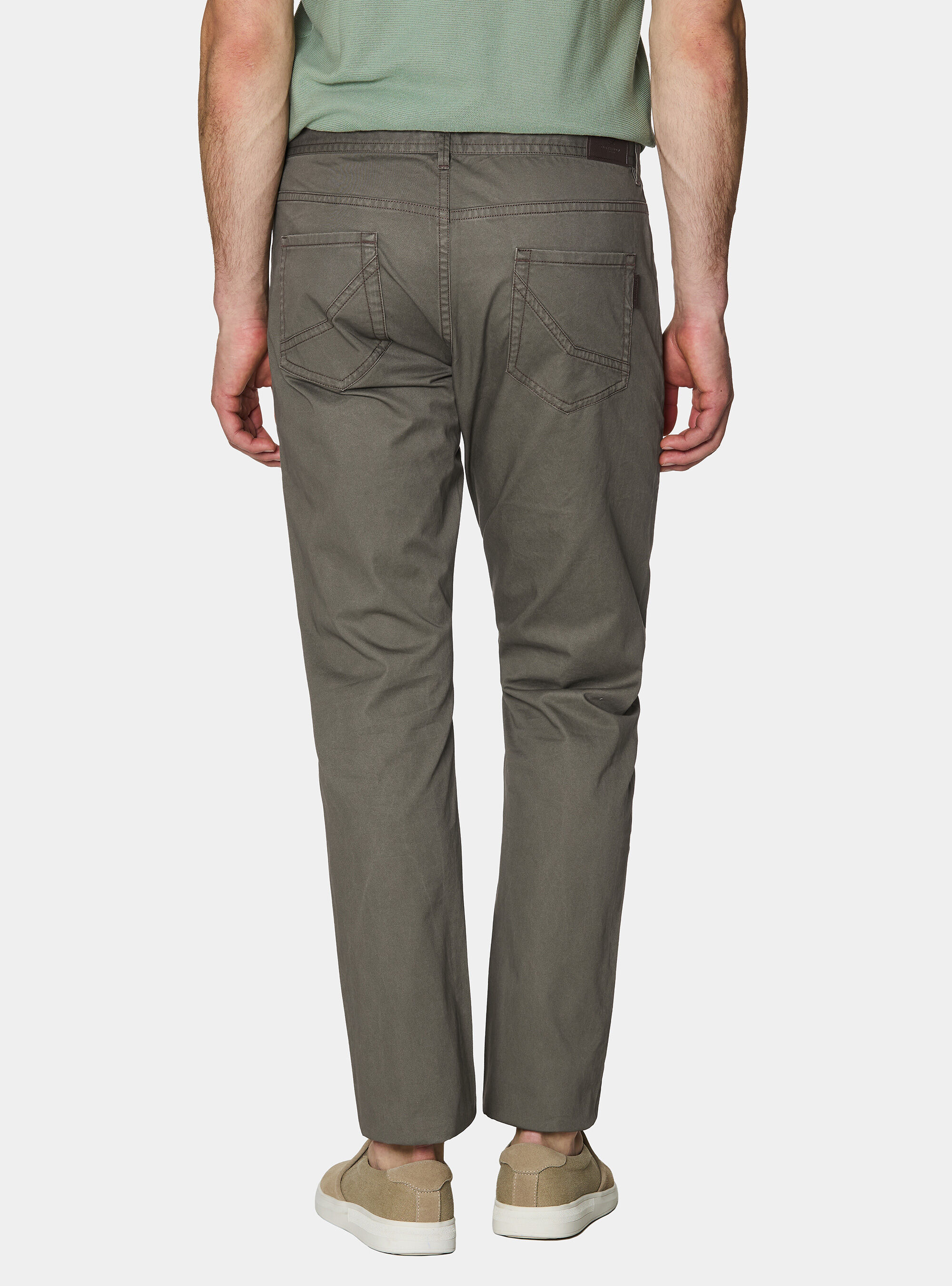 Slim fit cotton trousers, MILITARE 0609C