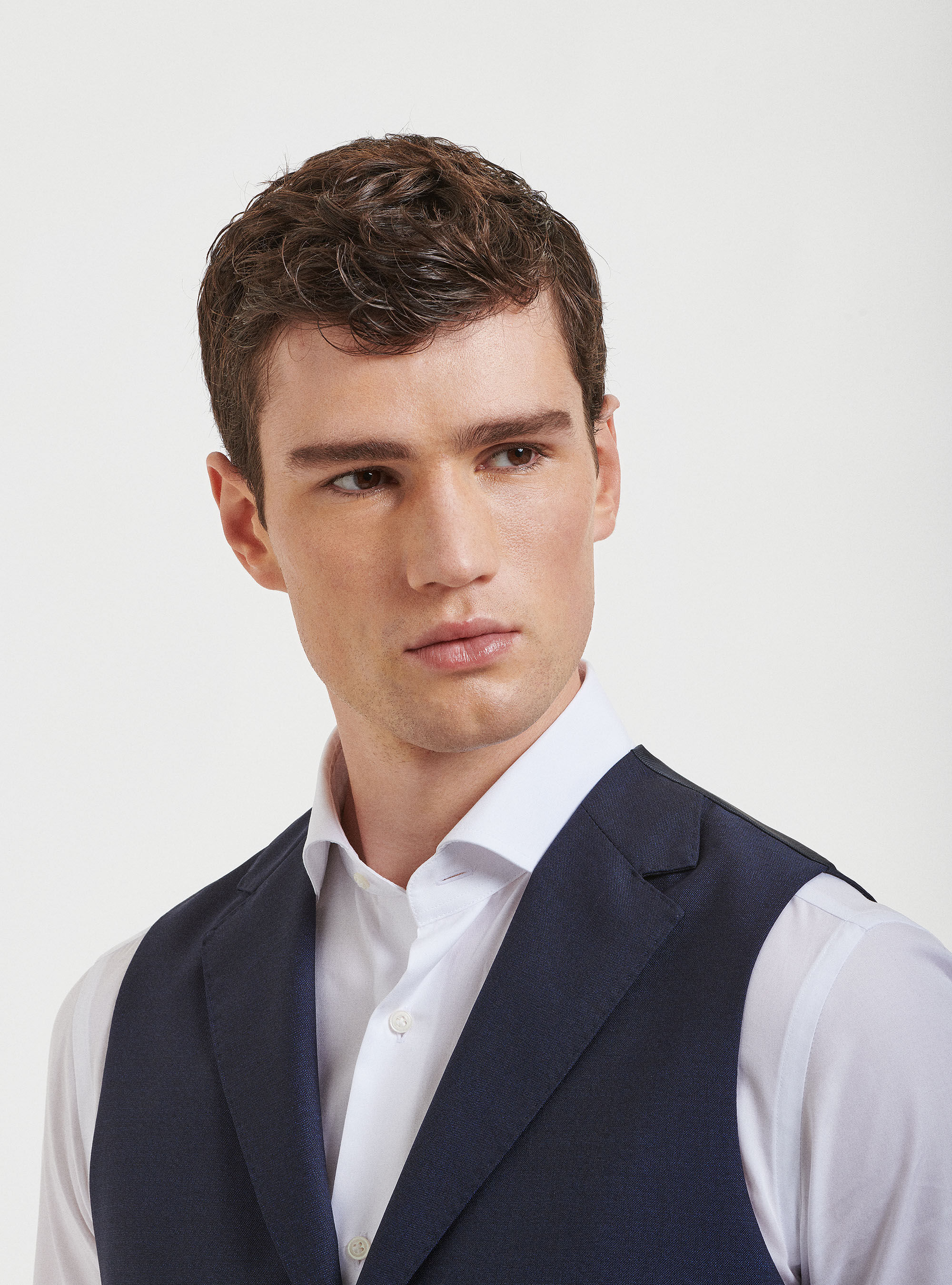 Vitale Barberis Canonico Pure Wool Waistcoat, NAVY BLUE